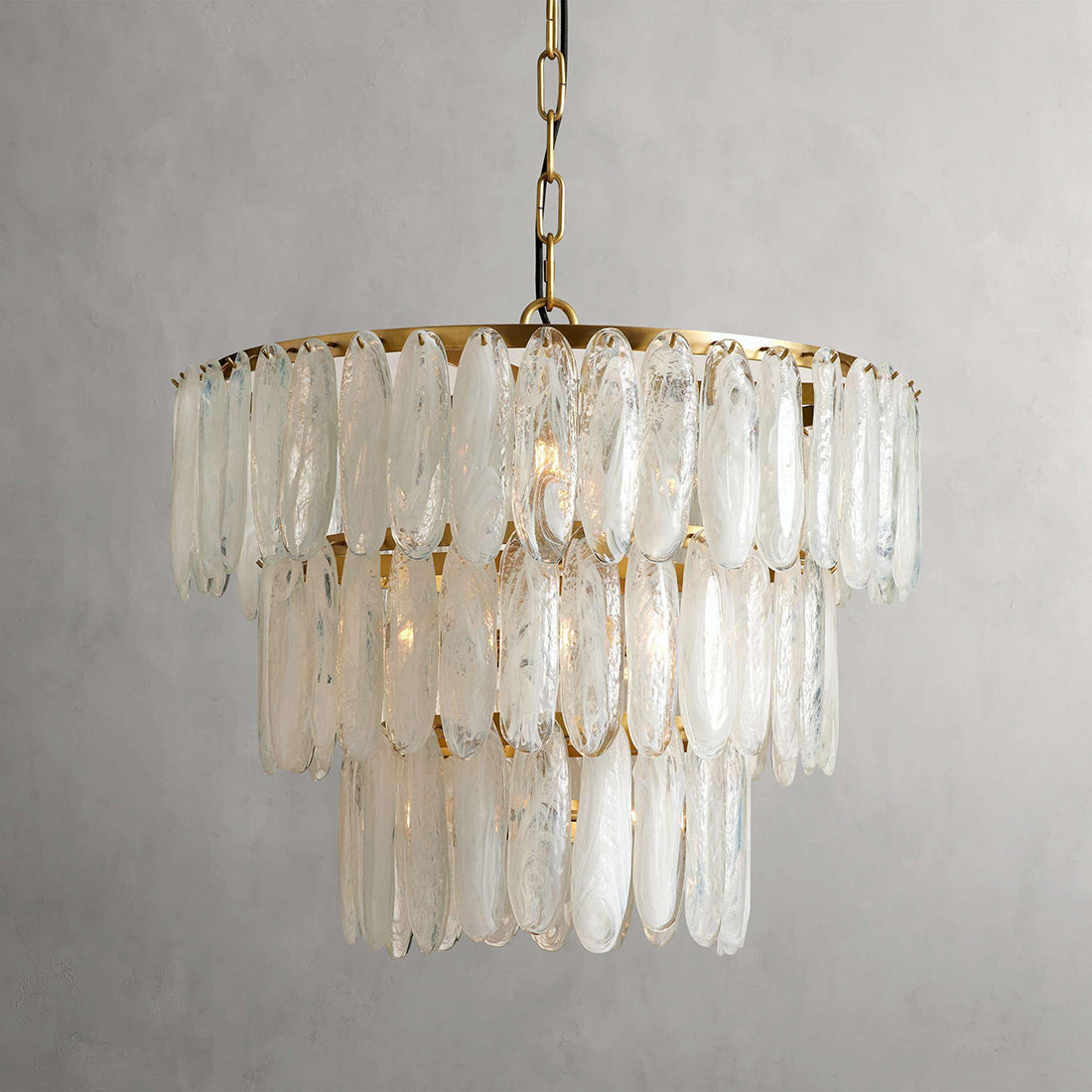 The large 80cm Ellington Chandelier in a grand, high-ceiling foyer.