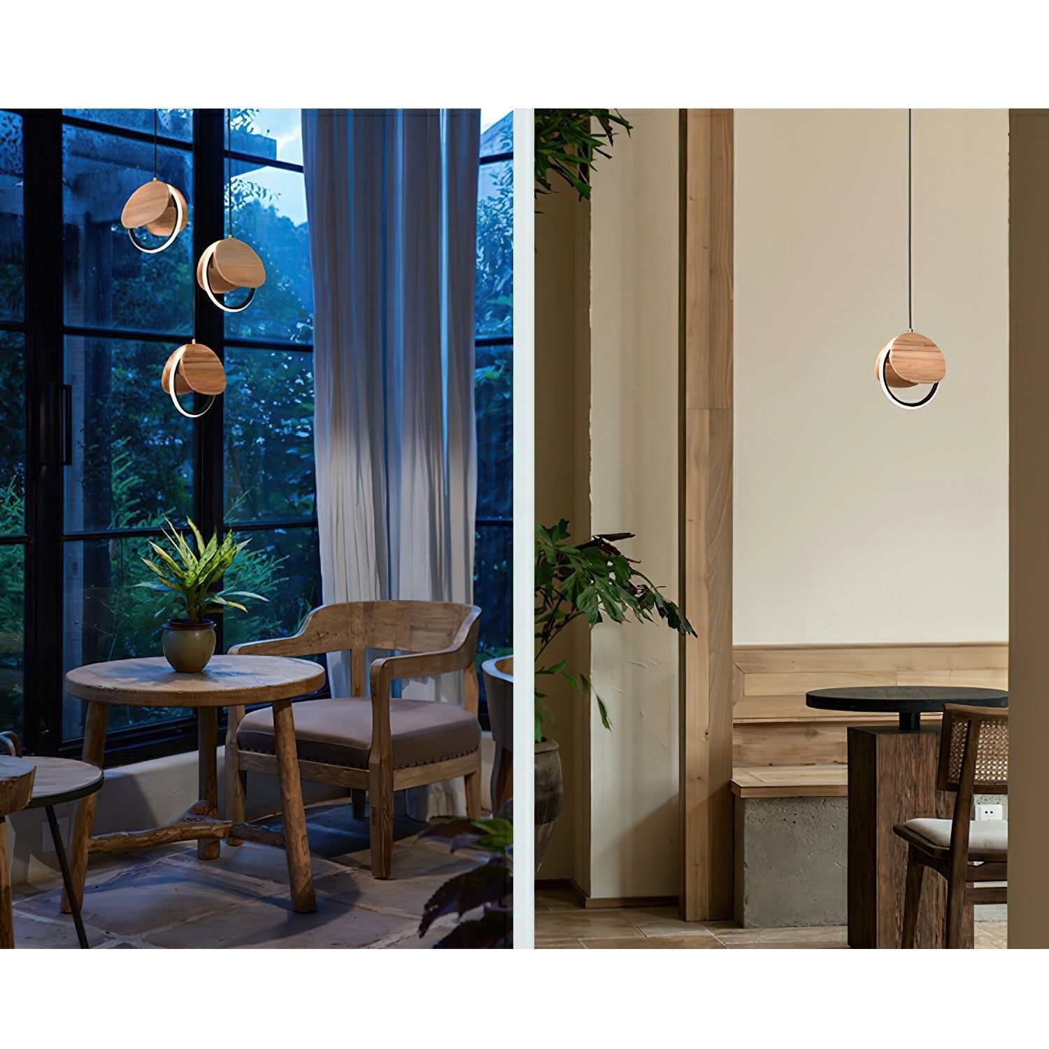 Avvelen Geometric Wood Pendant Light-Neutral Decor