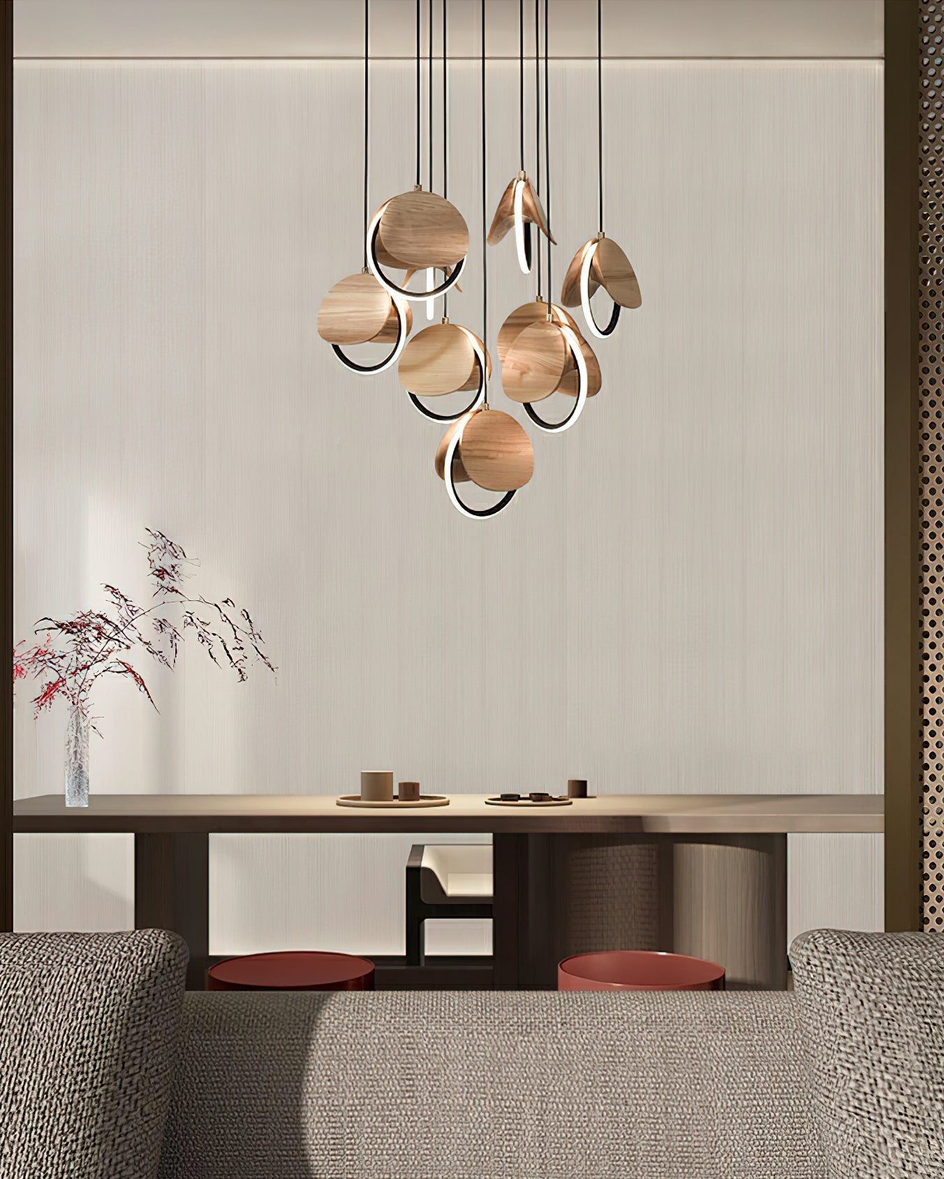 Avvelen Geometric Wood Pendant Light-Neutral Decor