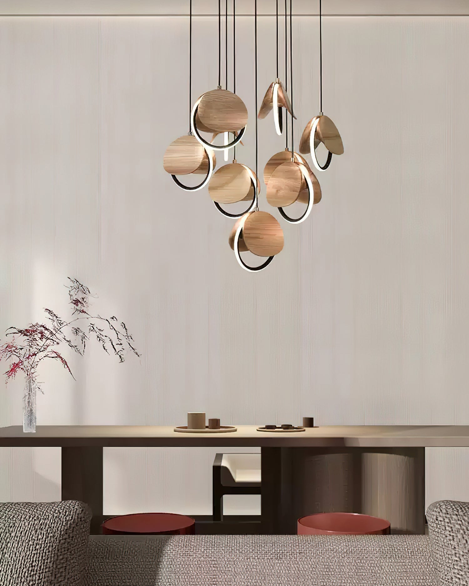 Avvelen Geometric Wood Pendant Light-Neutral Decor