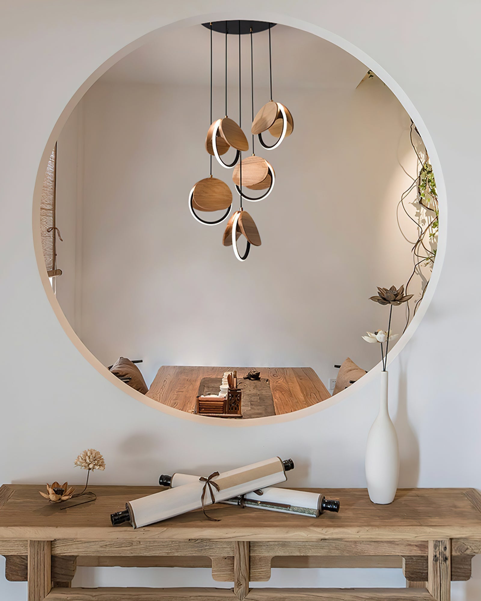 Avvelen Geometric Wood Pendant Light-Neutral Decor