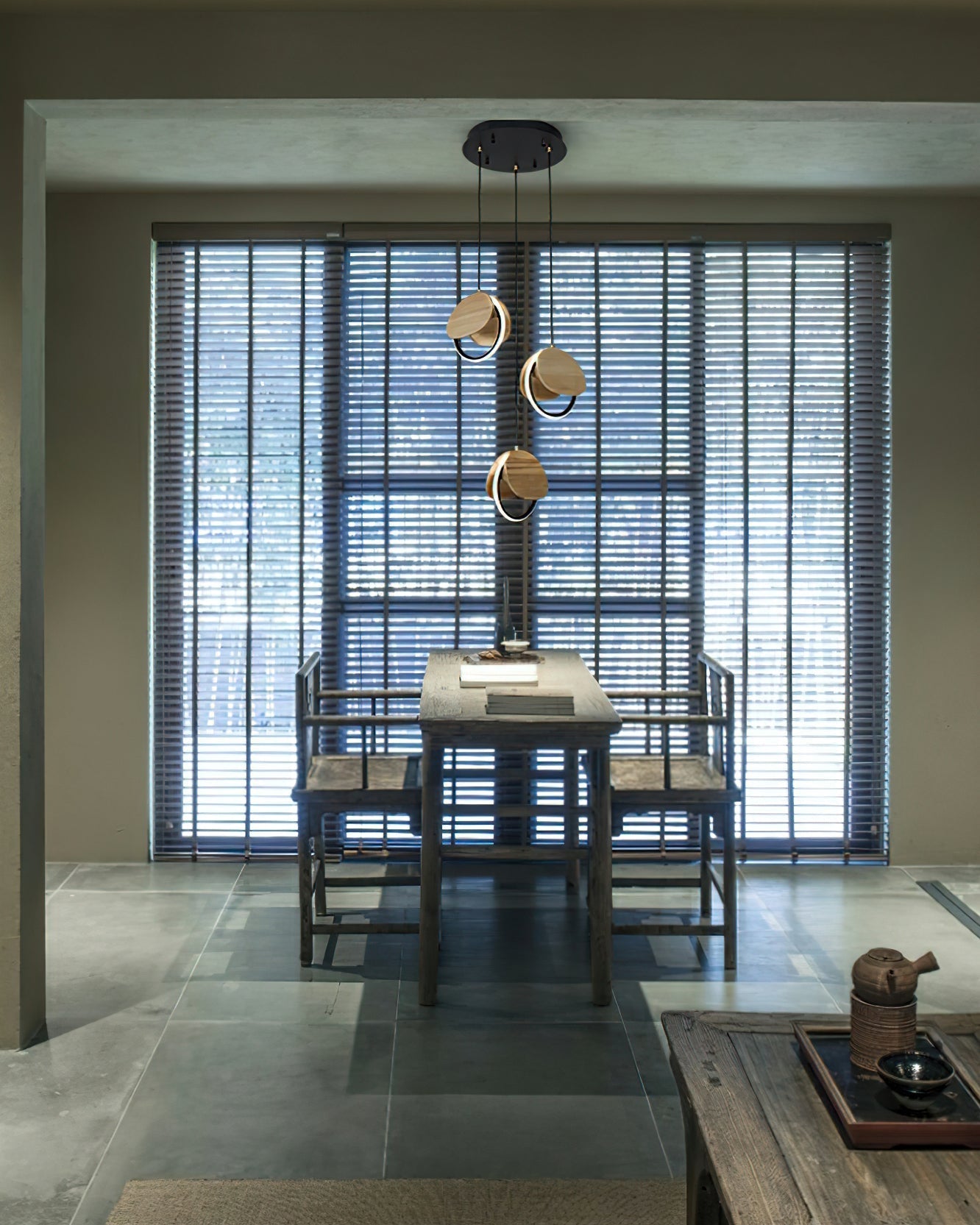 Avvelen Geometric Wood Pendant Light-Neutral Decor