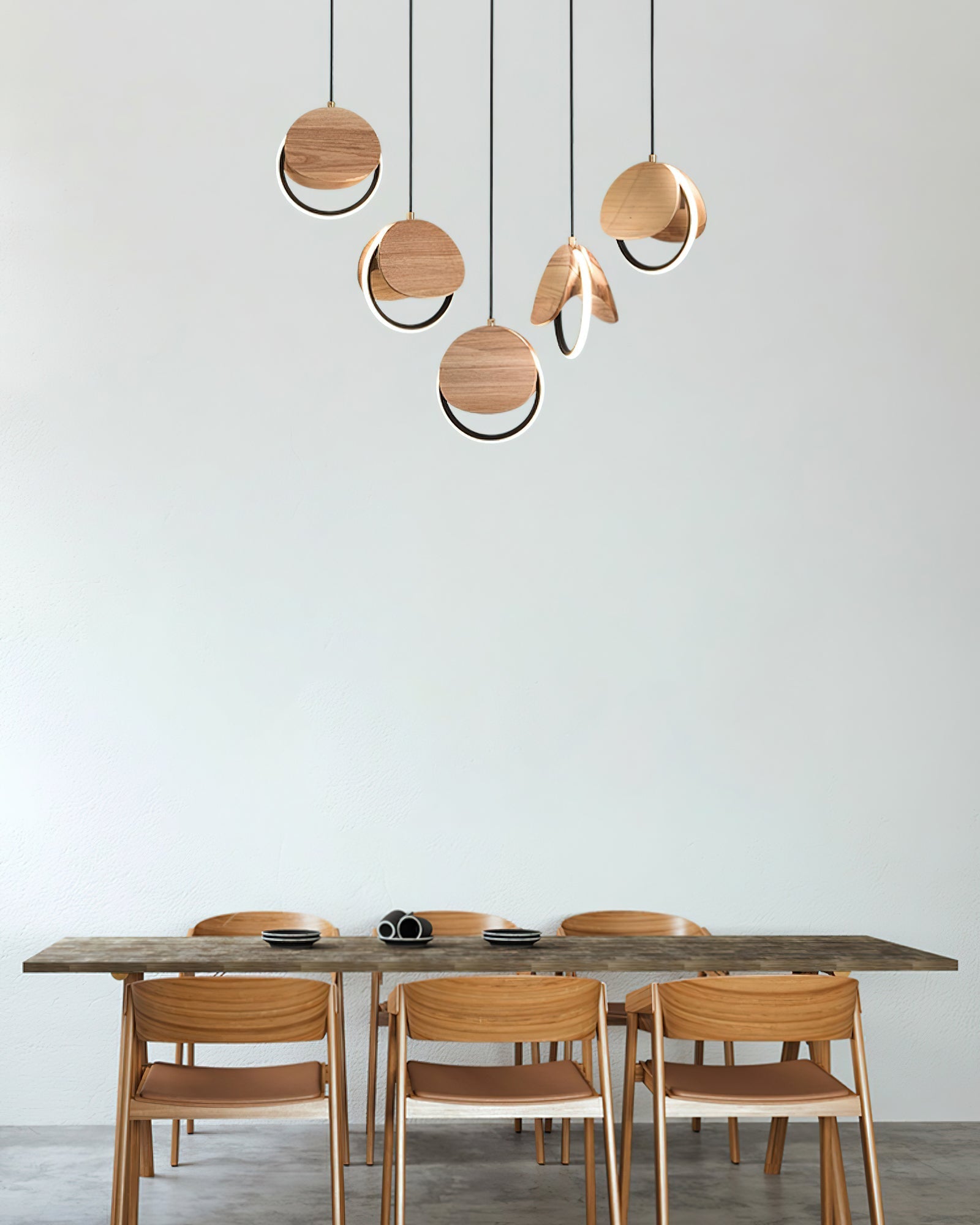 Avvelen Geometric Wood Pendant Light-Neutral Decor
