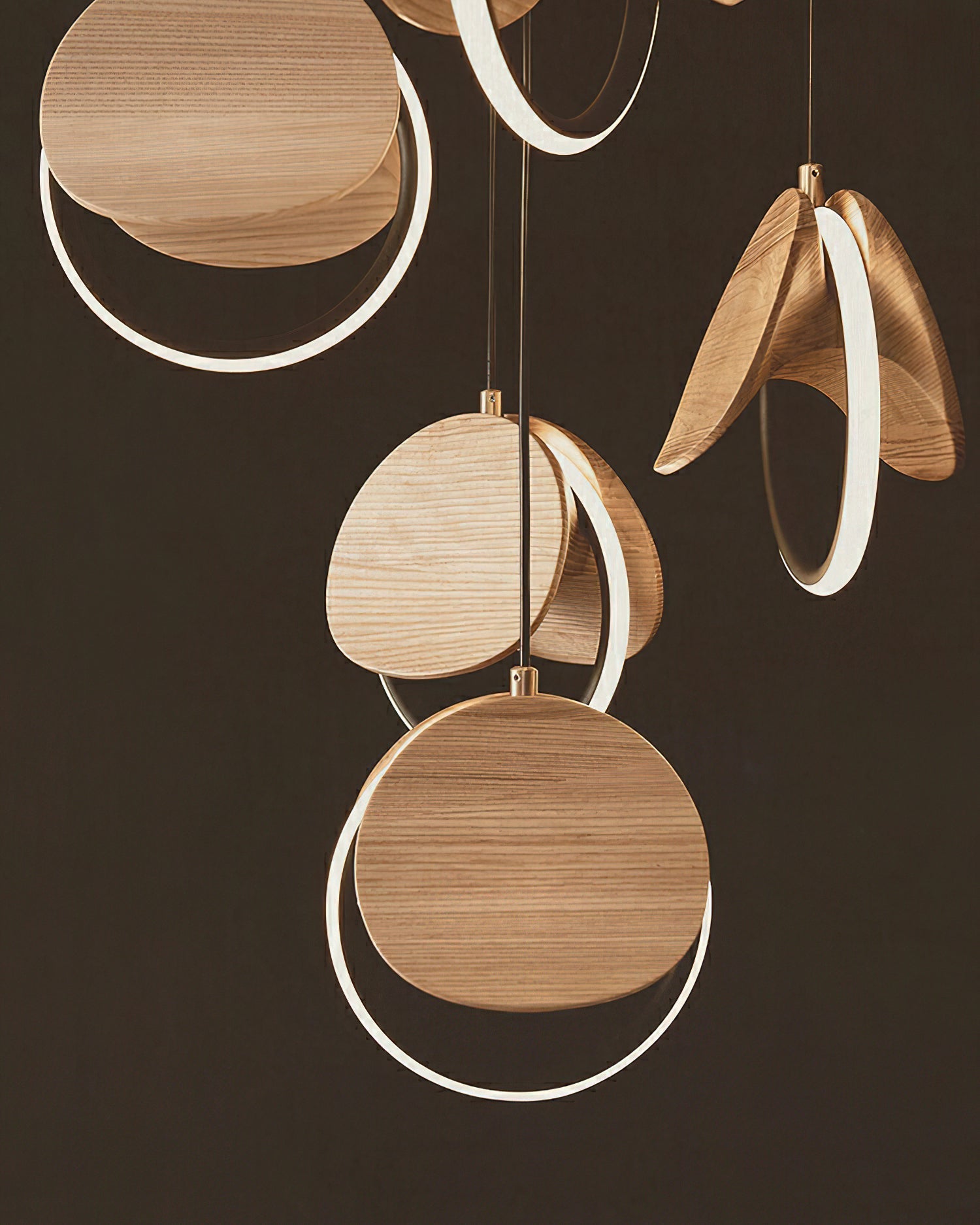Avvelen Geometric Wood Pendant Light-Neutral Decor