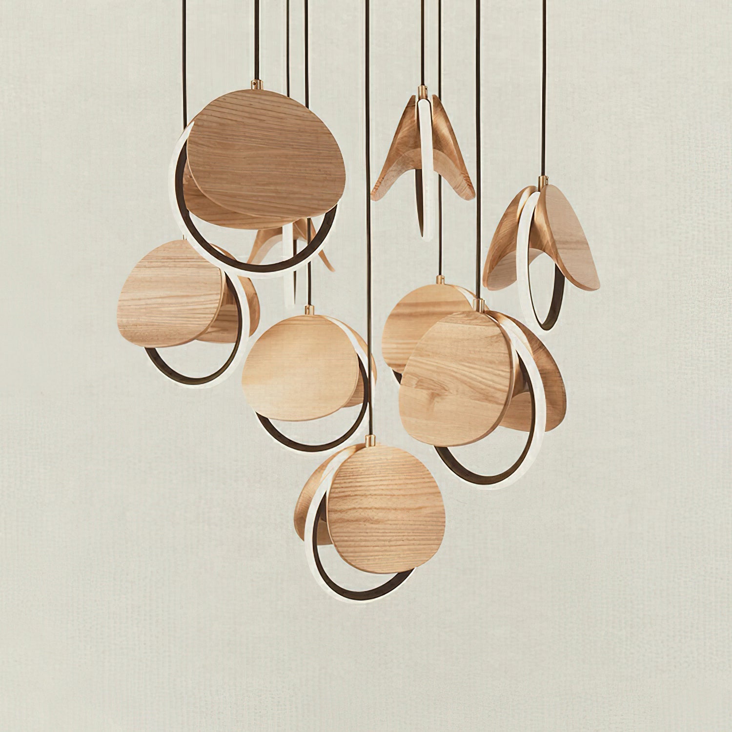 Avvelen Geometric Wood Pendant Light-Neutral Decor