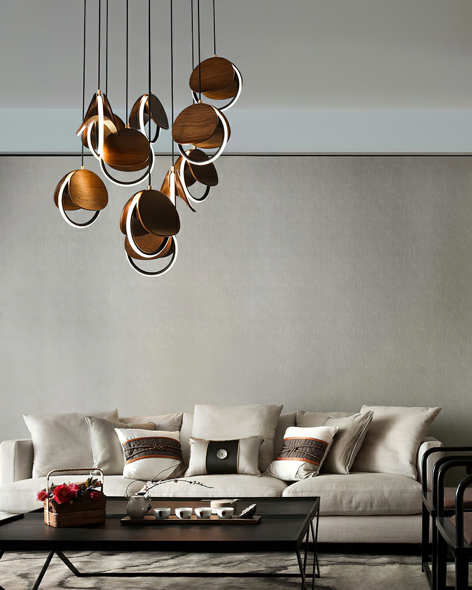 Avvelen Geometric Wood Pendant Light-Neutral Decor
