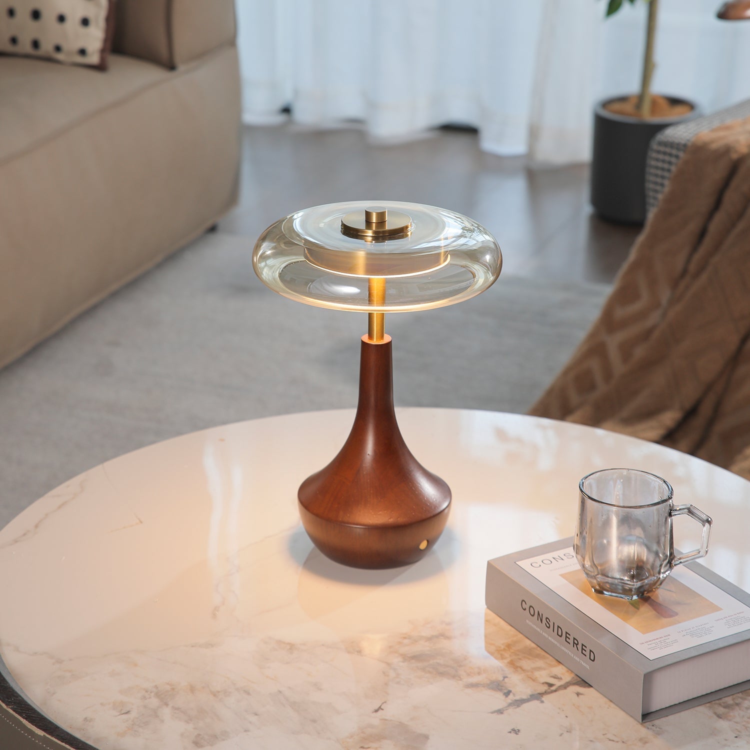 Orlan Wooden Vintage Table Lamp-Neutral Decor