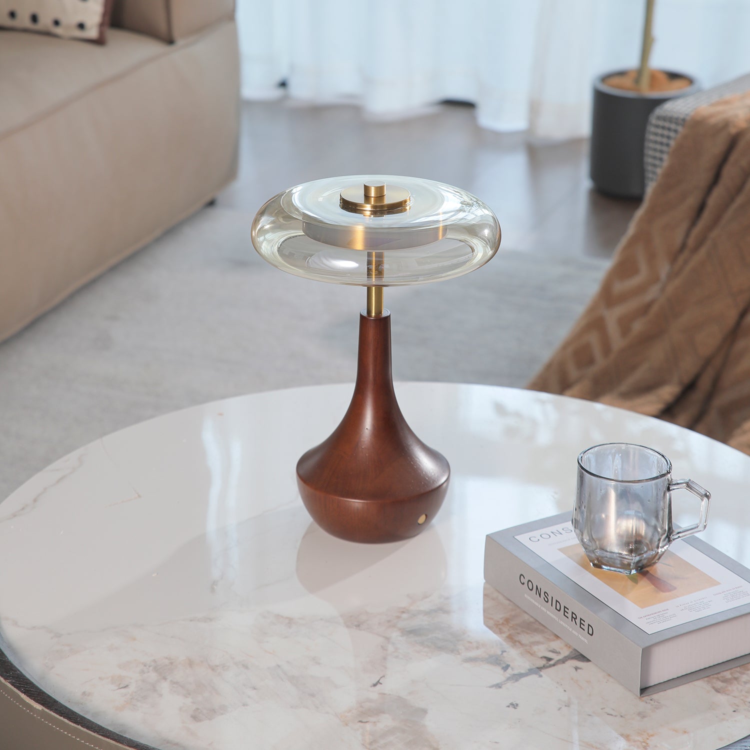 Orlan Wooden Vintage Table Lamp-Neutral Decor
