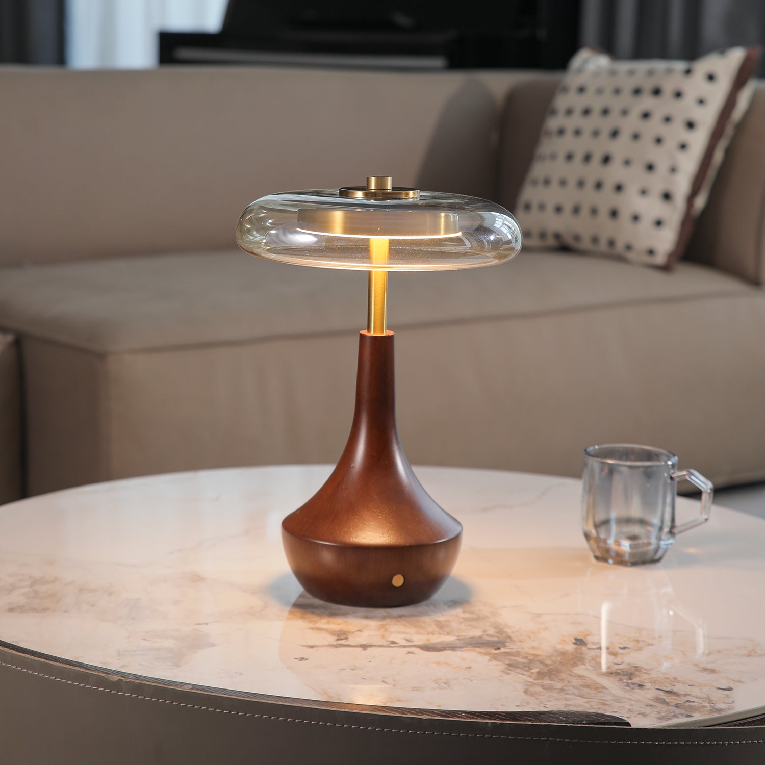 Orlan Wooden Vintage Table Lamp-Neutral Decor