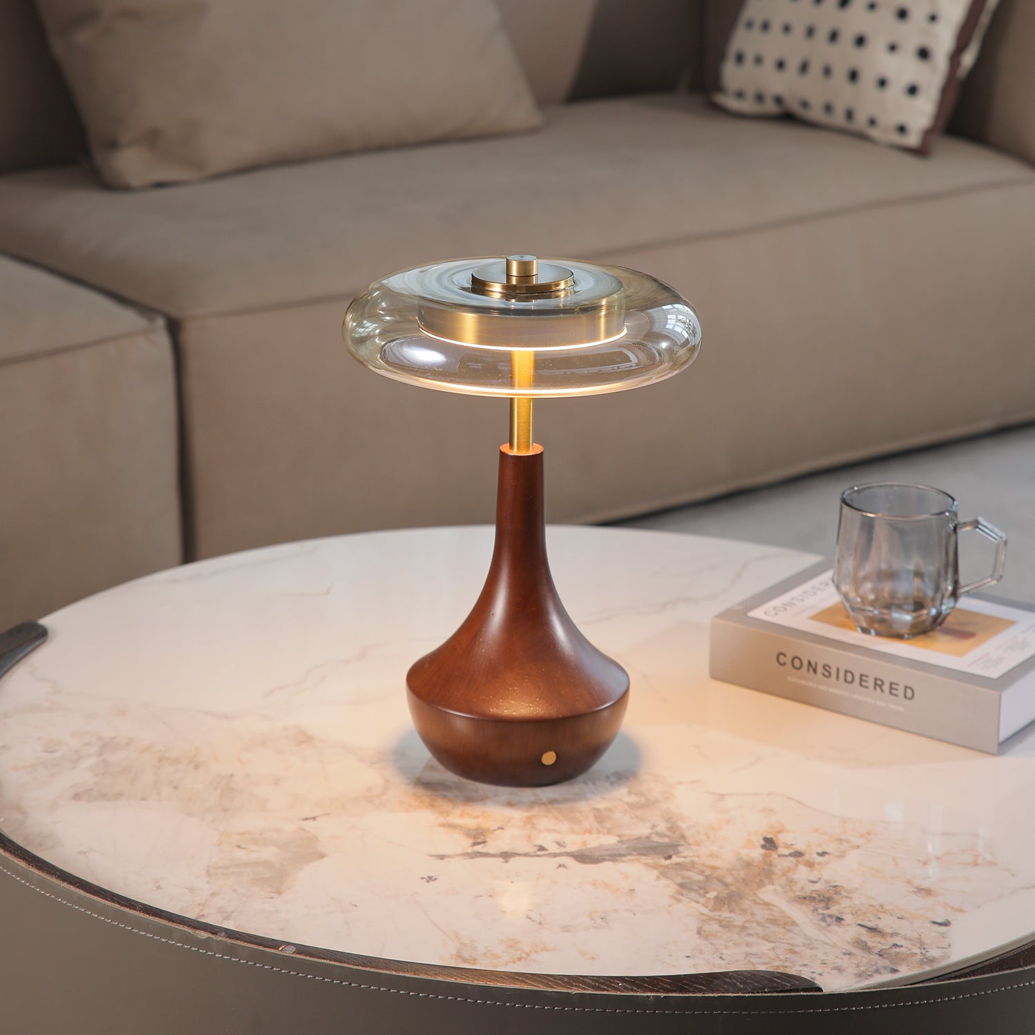 Orlan Wooden Vintage Table Lamp-Neutral Decor