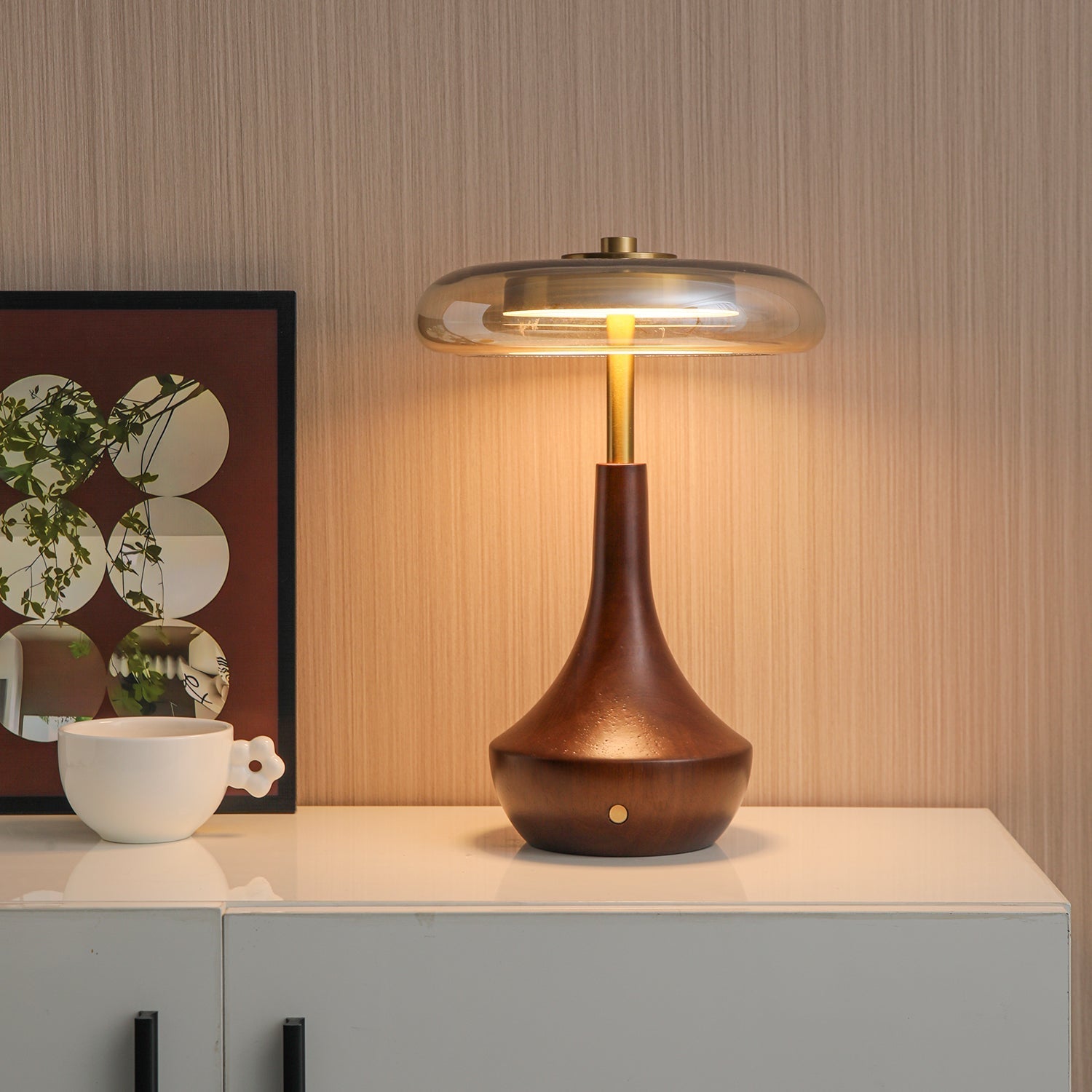 Orlan Wooden Vintage Table Lamp-Neutral Decor