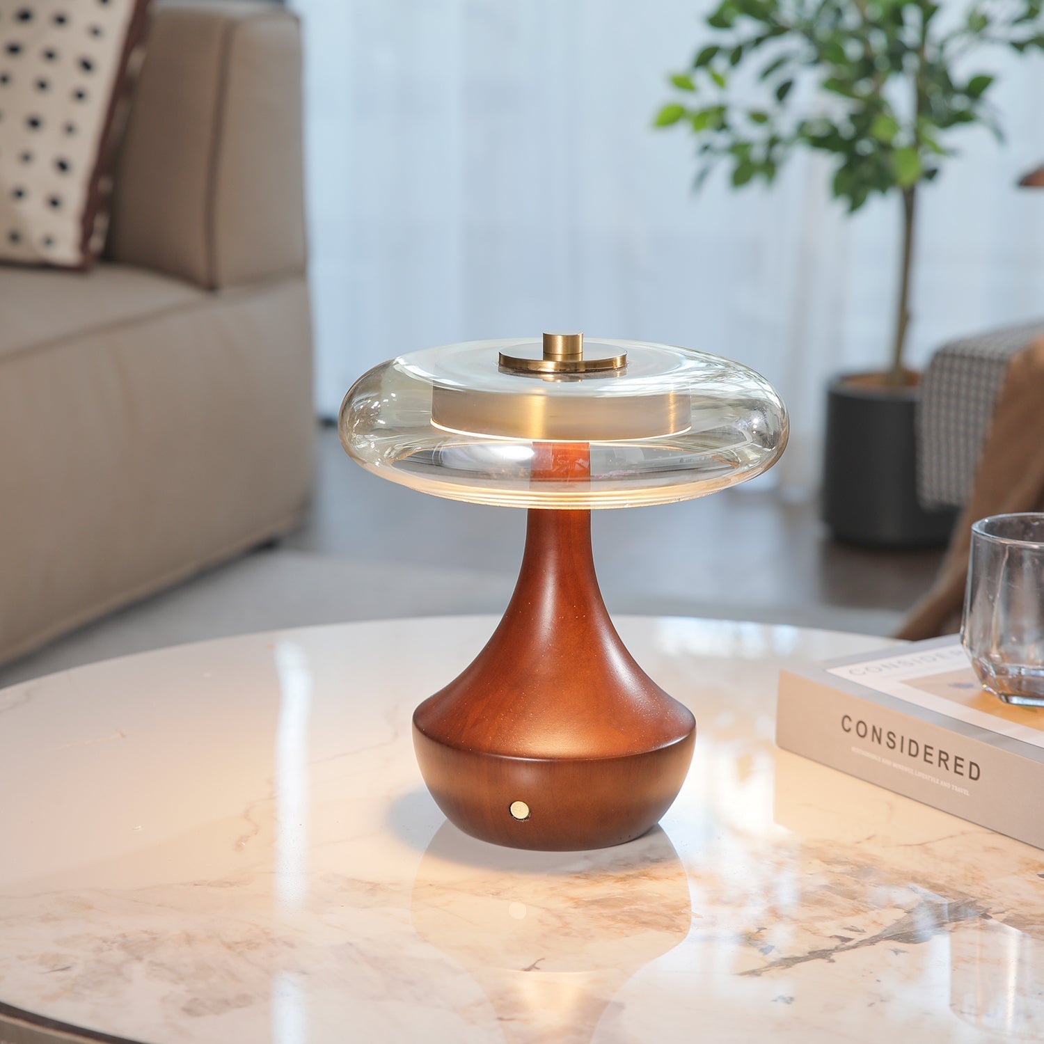 Orlan Wooden Vintage Table Lamp-Neutral Decor