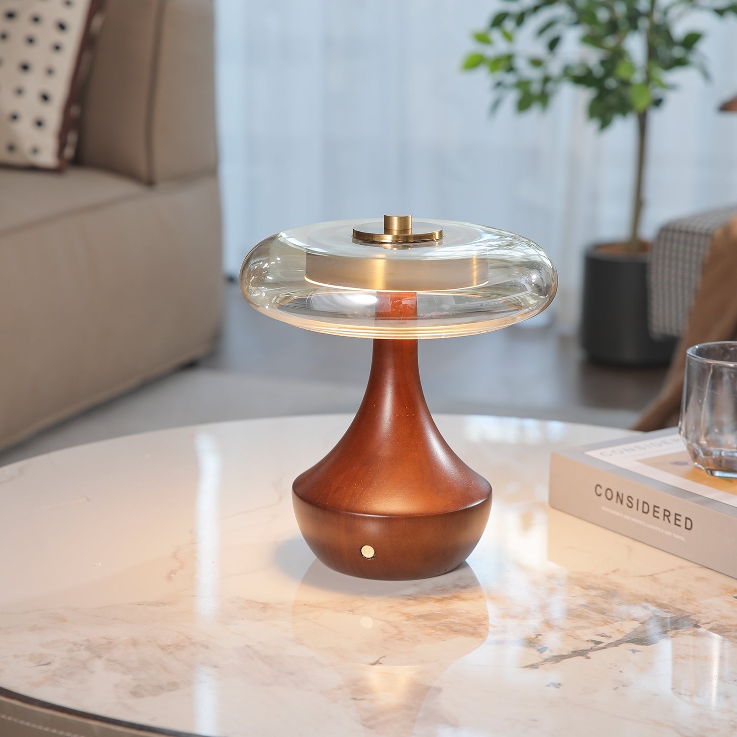 Orlan Wooden Vintage Table Lamp-Neutral Decor
