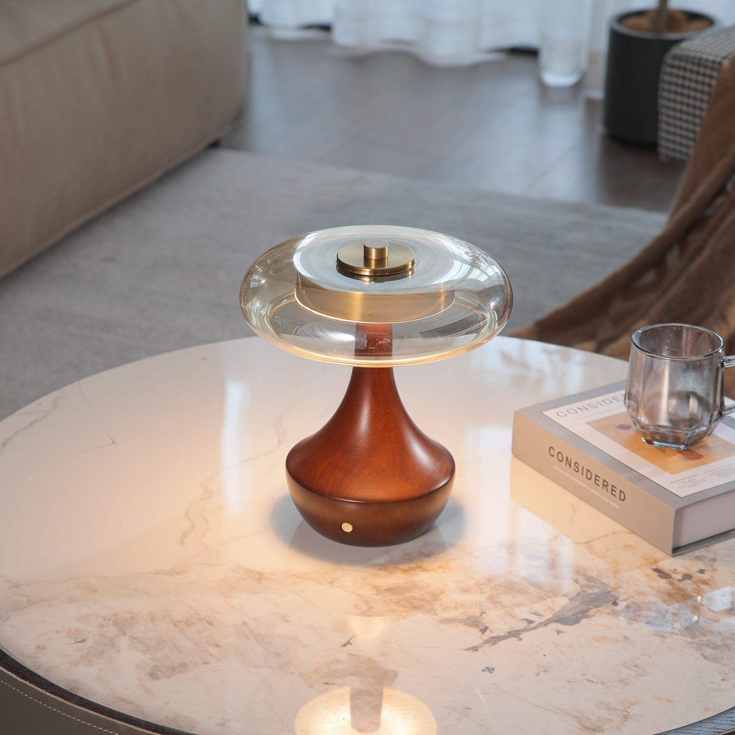 Orlan Wooden Vintage Table Lamp-Neutral Decor