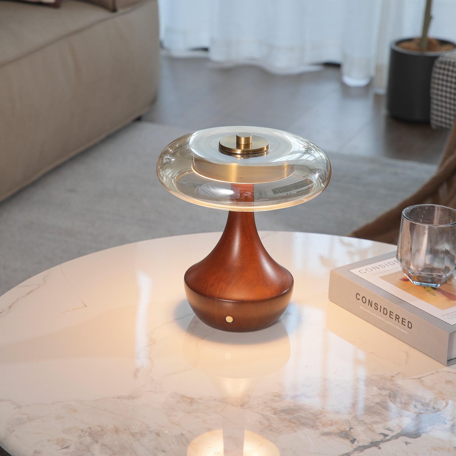 Orlan Wooden Vintage Table Lamp-Neutral Decor