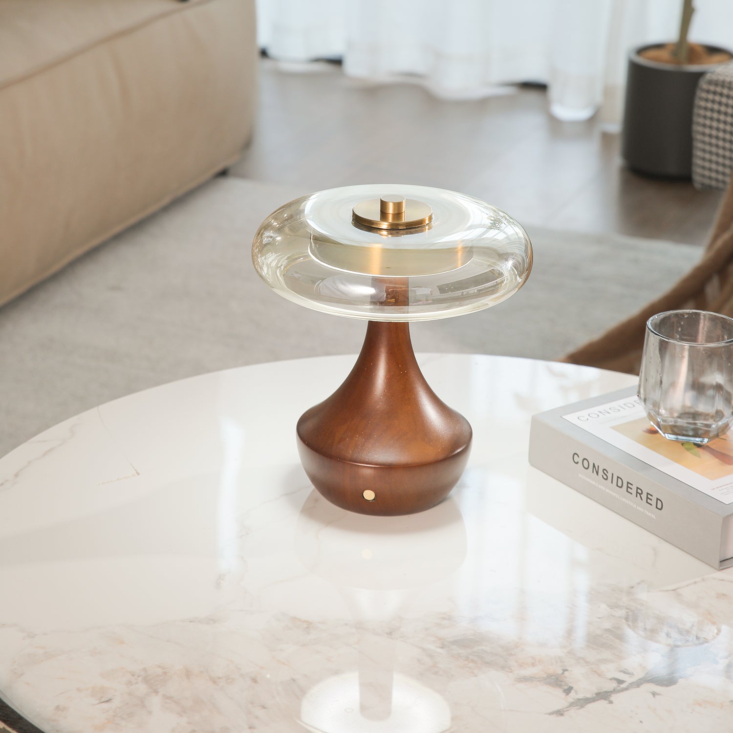 Orlan Wooden Vintage Table Lamp-Neutral Decor