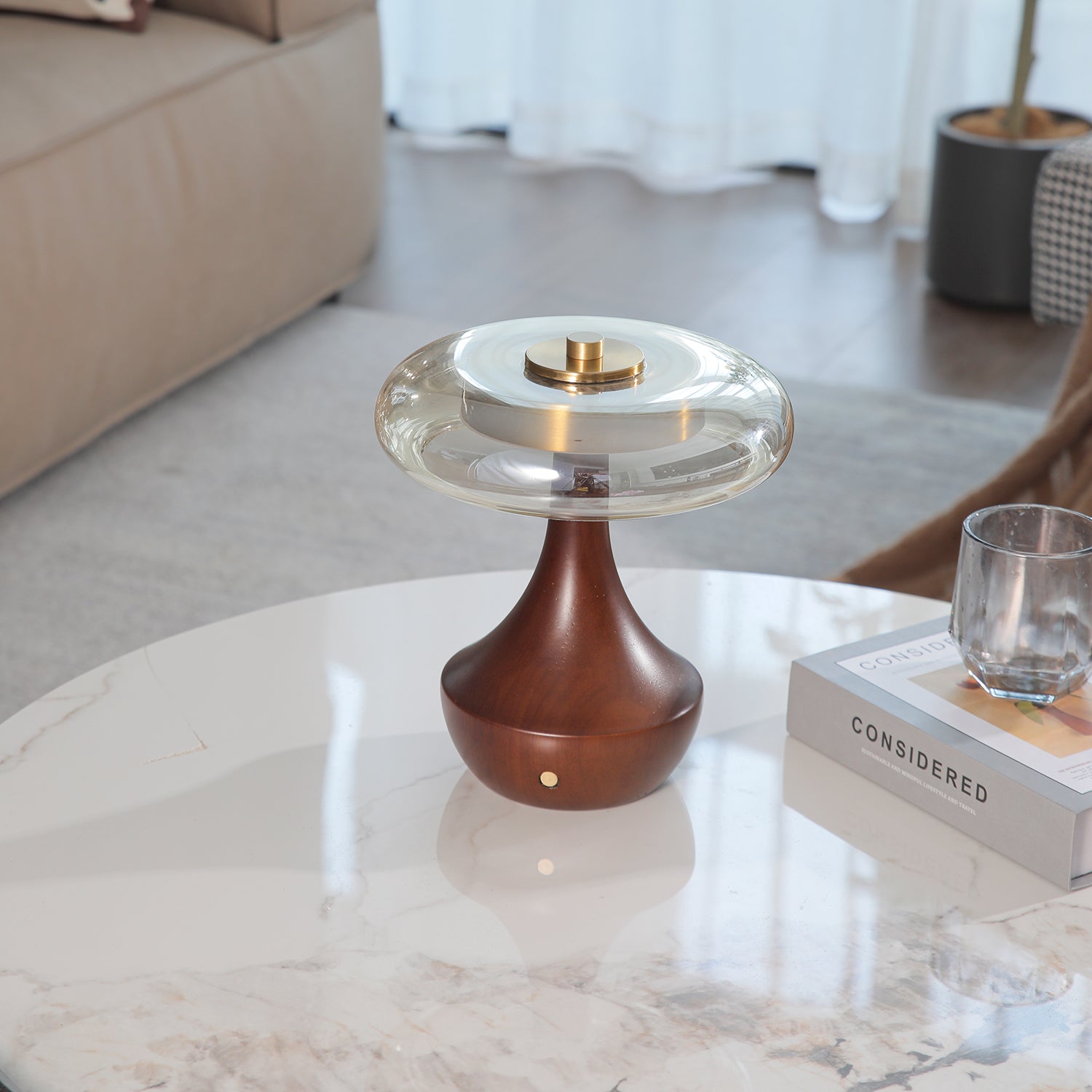 Orlan Wooden Vintage Table Lamp-Neutral Decor