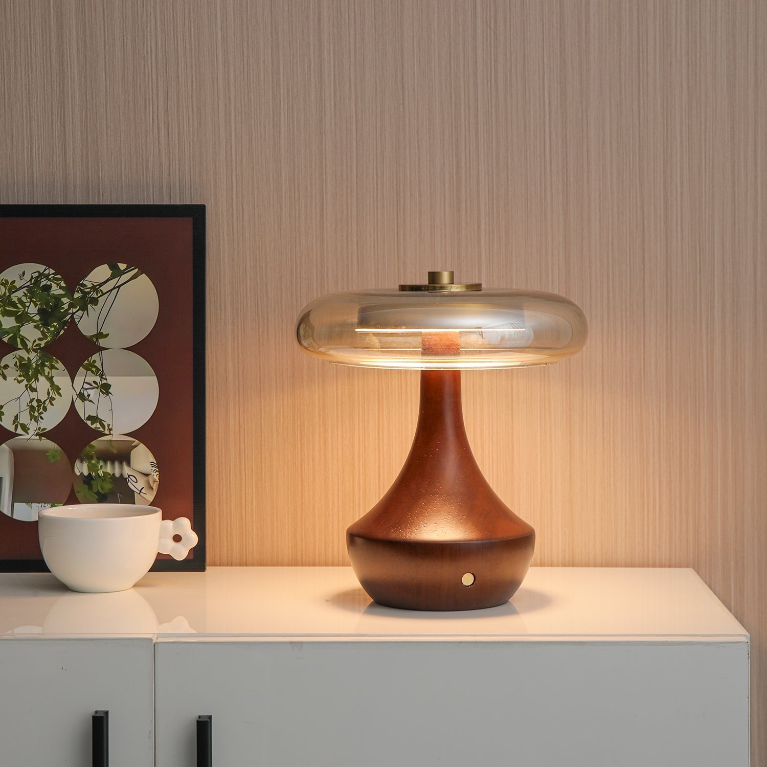 Orlan Wooden Vintage Table Lamp-Neutral Decor
