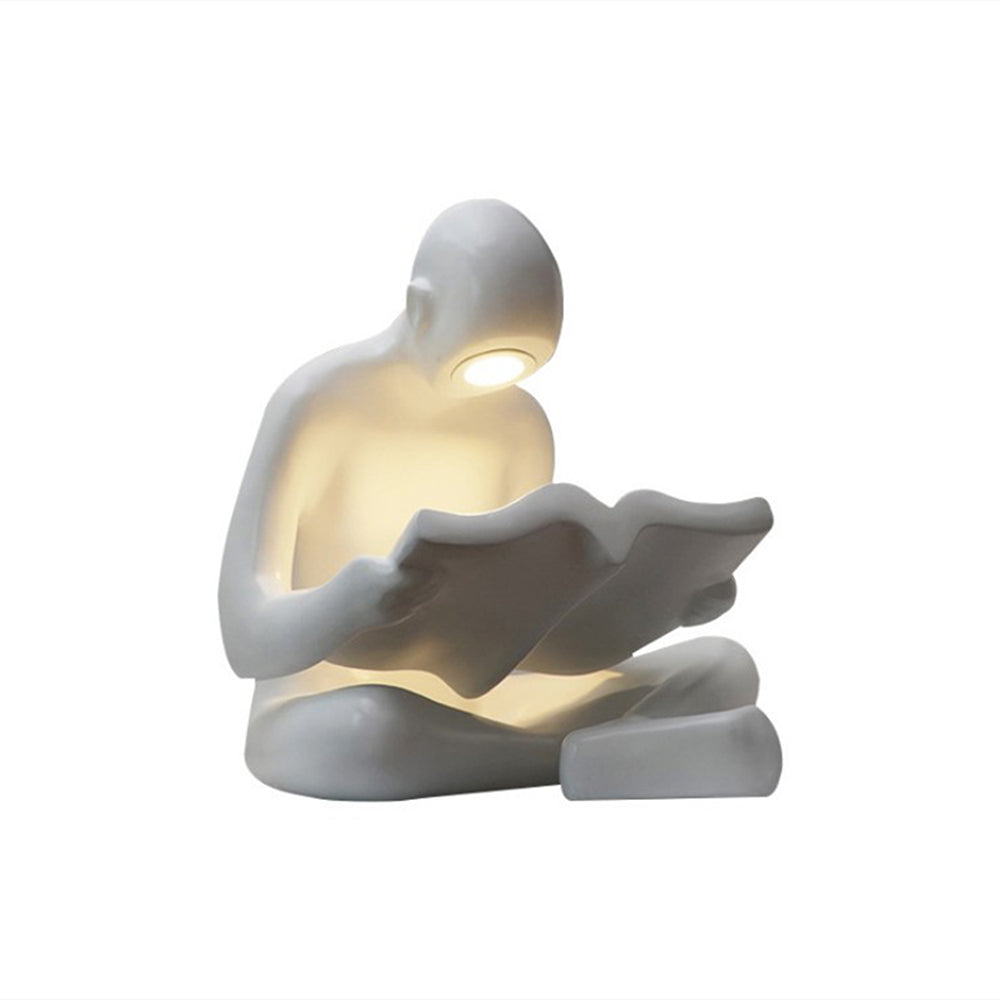 Aulten Reader Sculpture Table Lamp-Neutral Decor