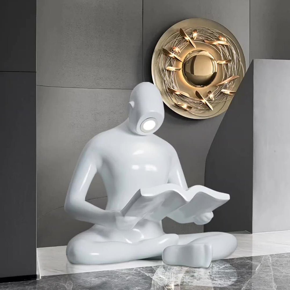 Aulten Reader Sculpture Table Lamp-Neutral Decor