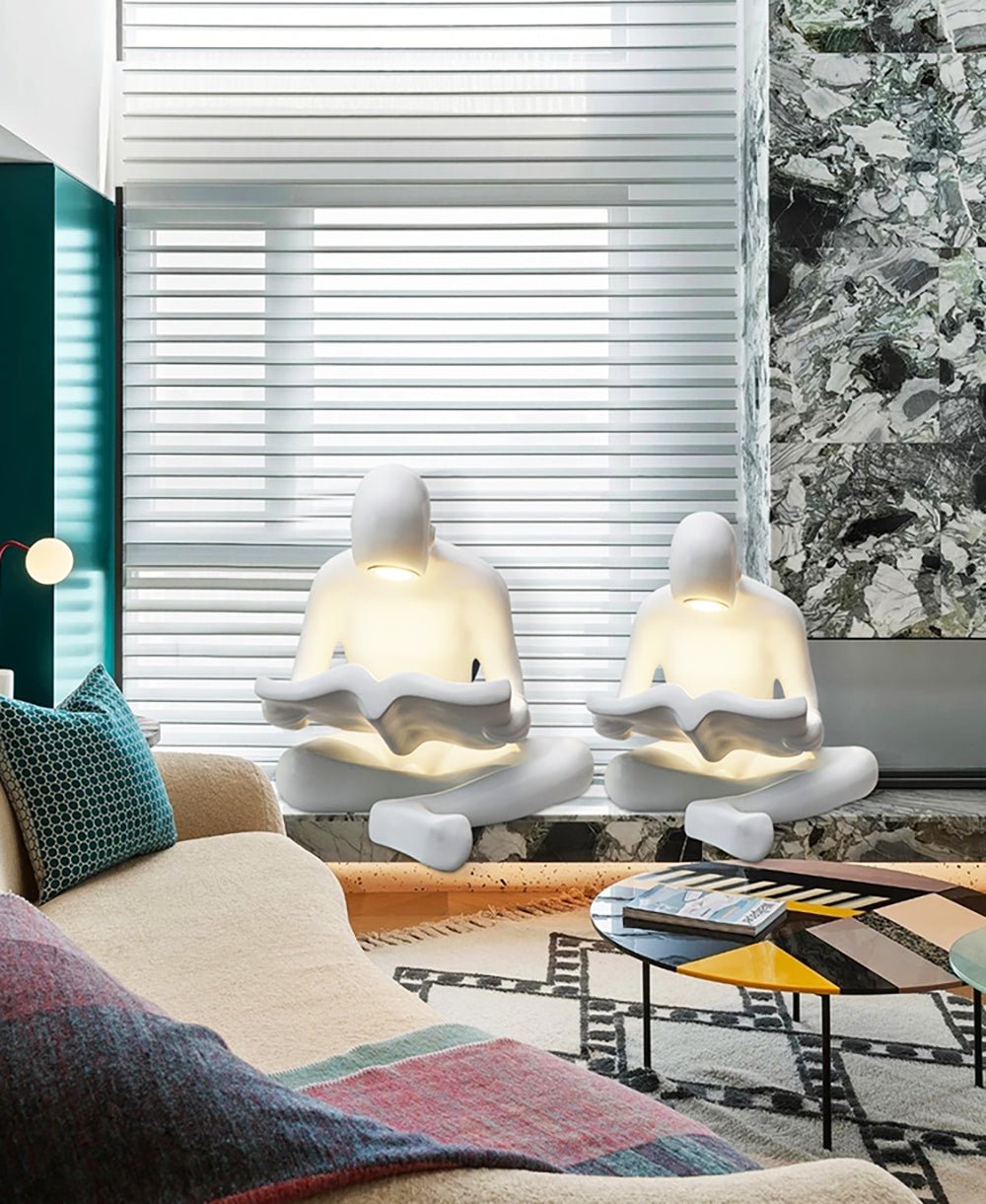 Aulten Reader Sculpture Table Lamp-Neutral Decor