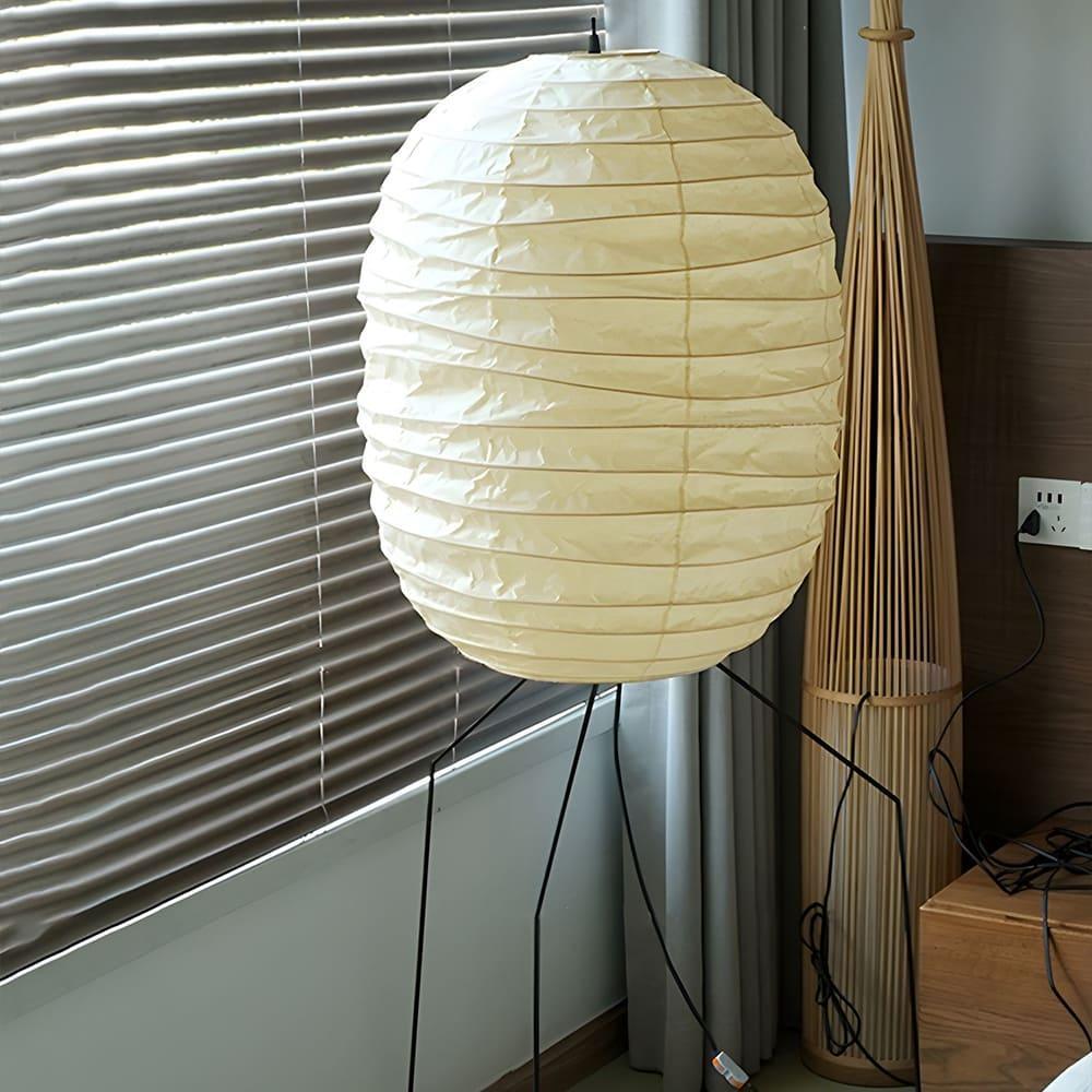Barbara Vintage Rice Paper Floor Lamp-Neutral Decor