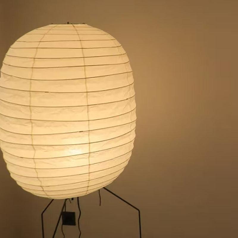 Barbara Vintage Rice Paper Floor Lamp-Neutral Decor