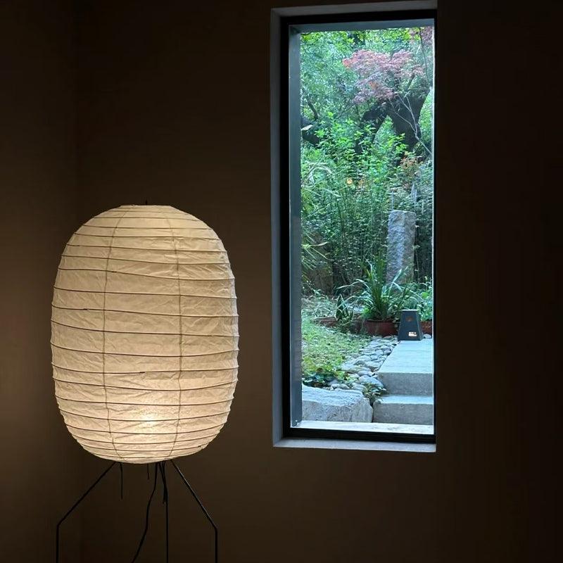 Barbara Vintage Rice Paper Floor Lamp-Neutral Decor
