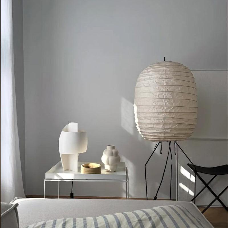 Barbara Vintage Rice Paper Floor Lamp-Neutral Decor