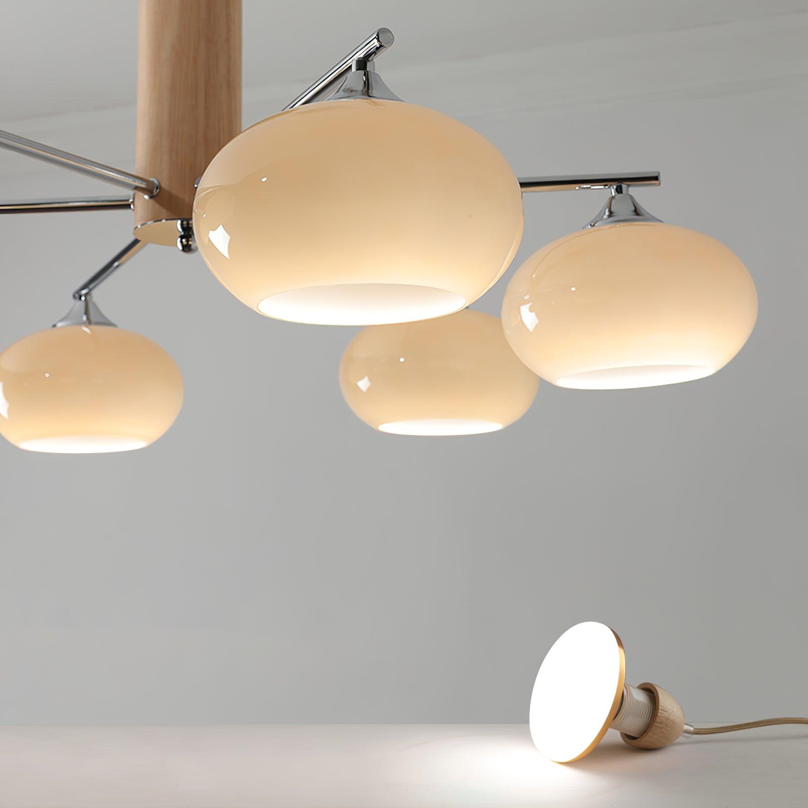Srra Chandelier Persimmon Glass Mid-Century 8-Light-Neutral Decor