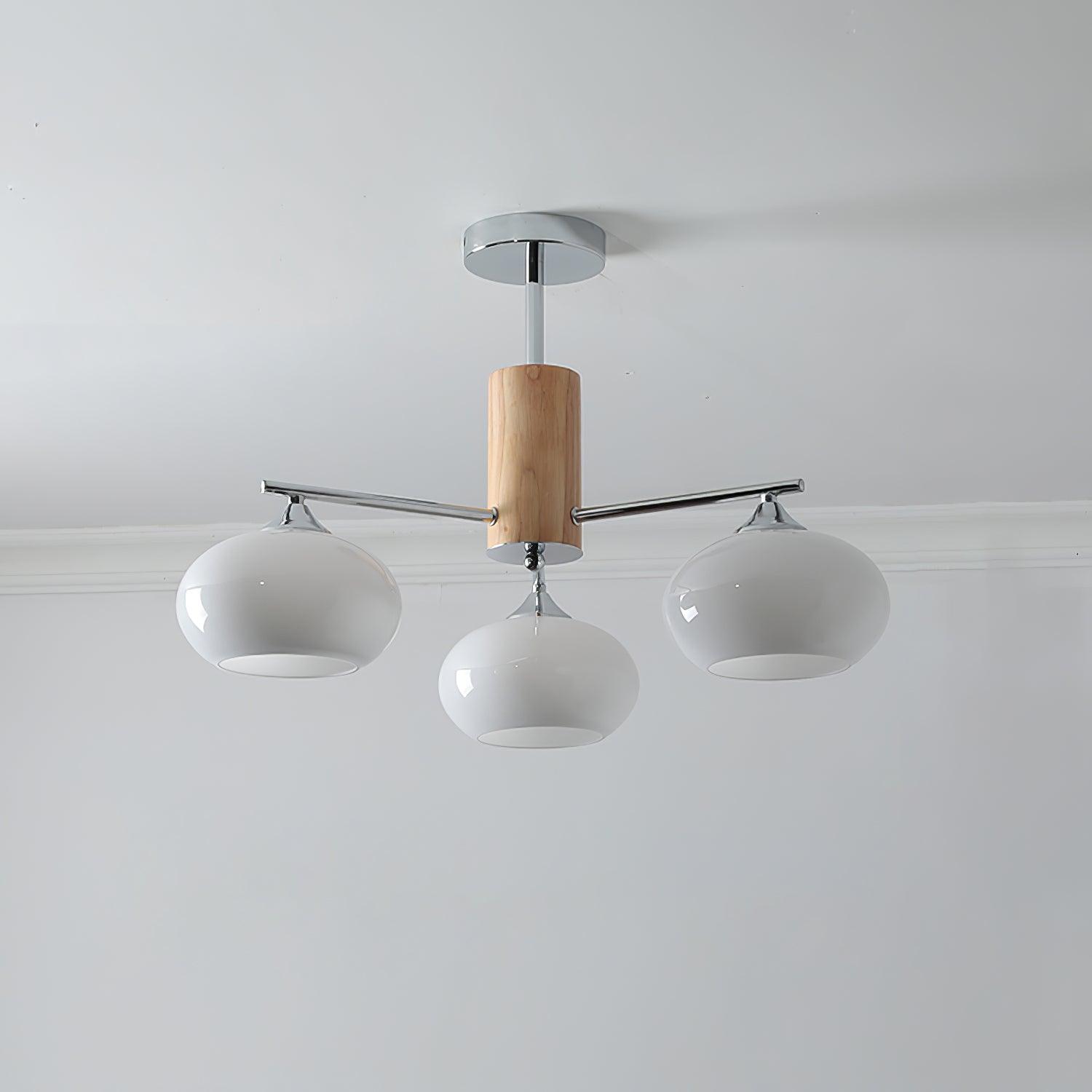 Srra Chandelier Persimmon Glass Mid-Century 8-Light-Neutral Decor