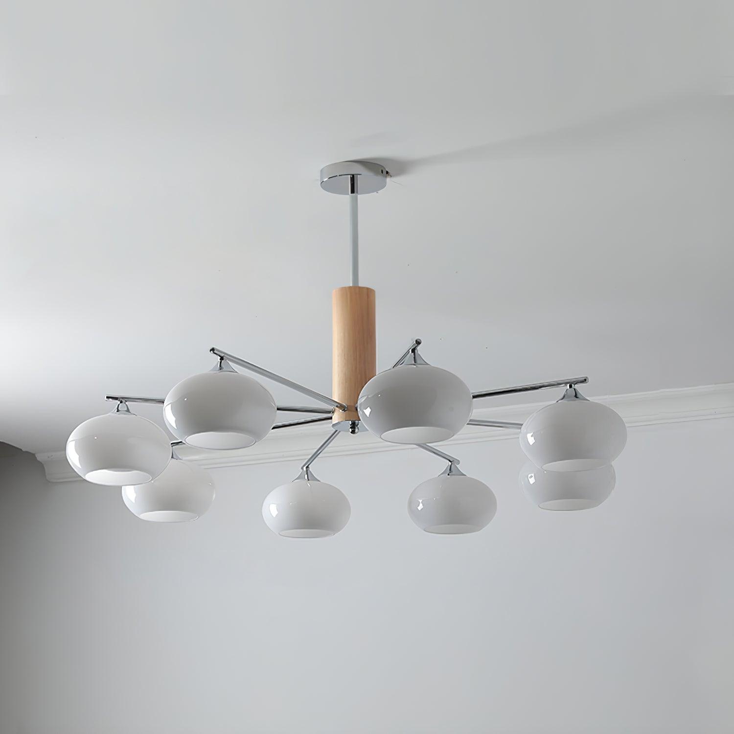 Srra Chandelier Persimmon Glass Mid-Century 8-Light-Neutral Decor