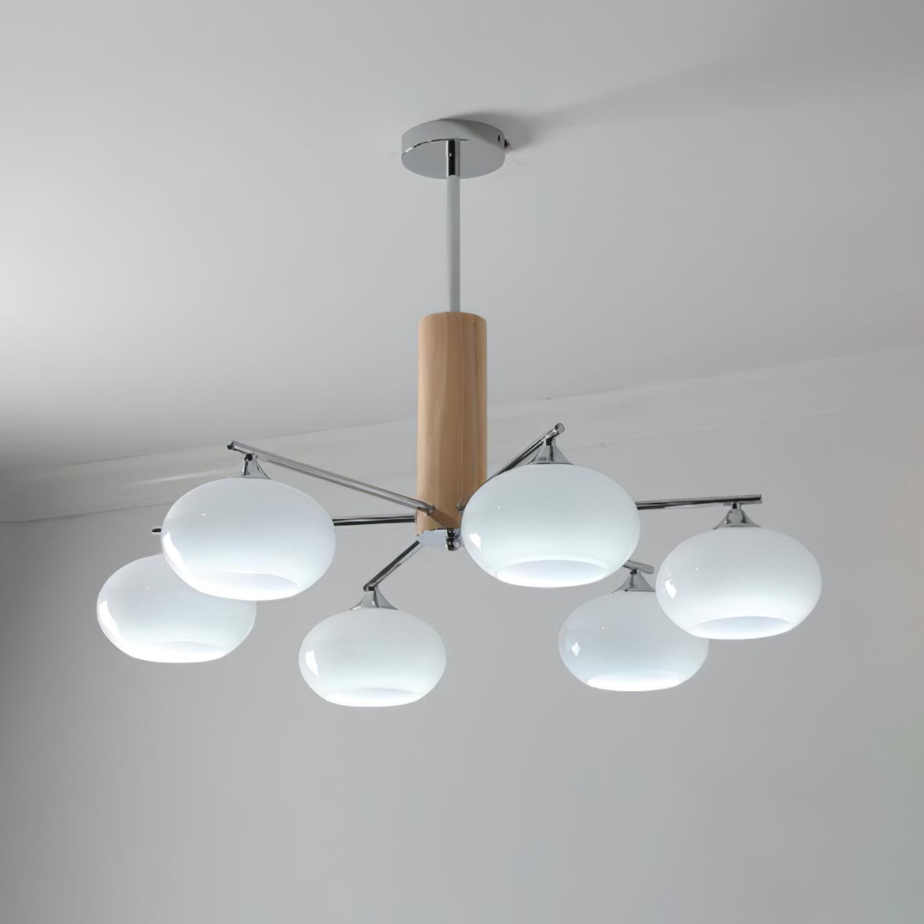Srra Chandelier Persimmon Glass Mid-Century 8-Light-Neutral Decor