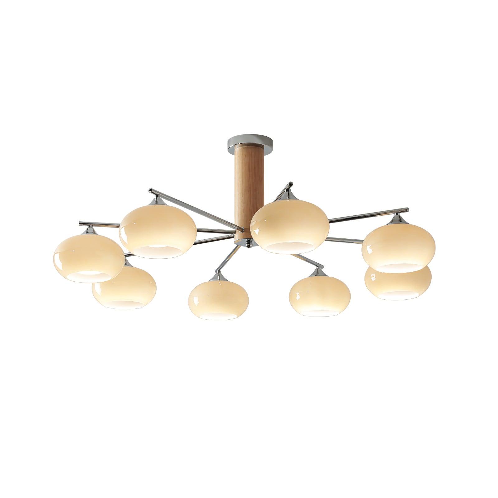 Srra Chandelier Persimmon Glass Mid-Century 8-Light-Neutral Decor