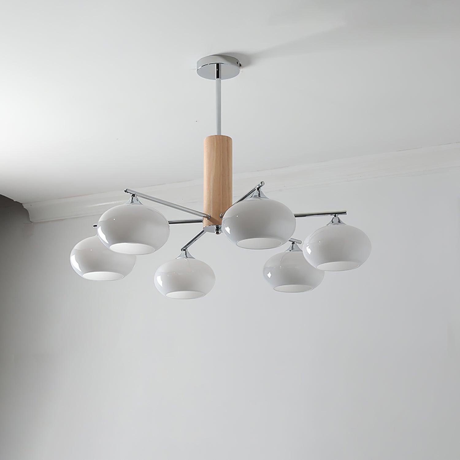 Srra Chandelier Persimmon Glass Mid-Century 8-Light-Neutral Decor