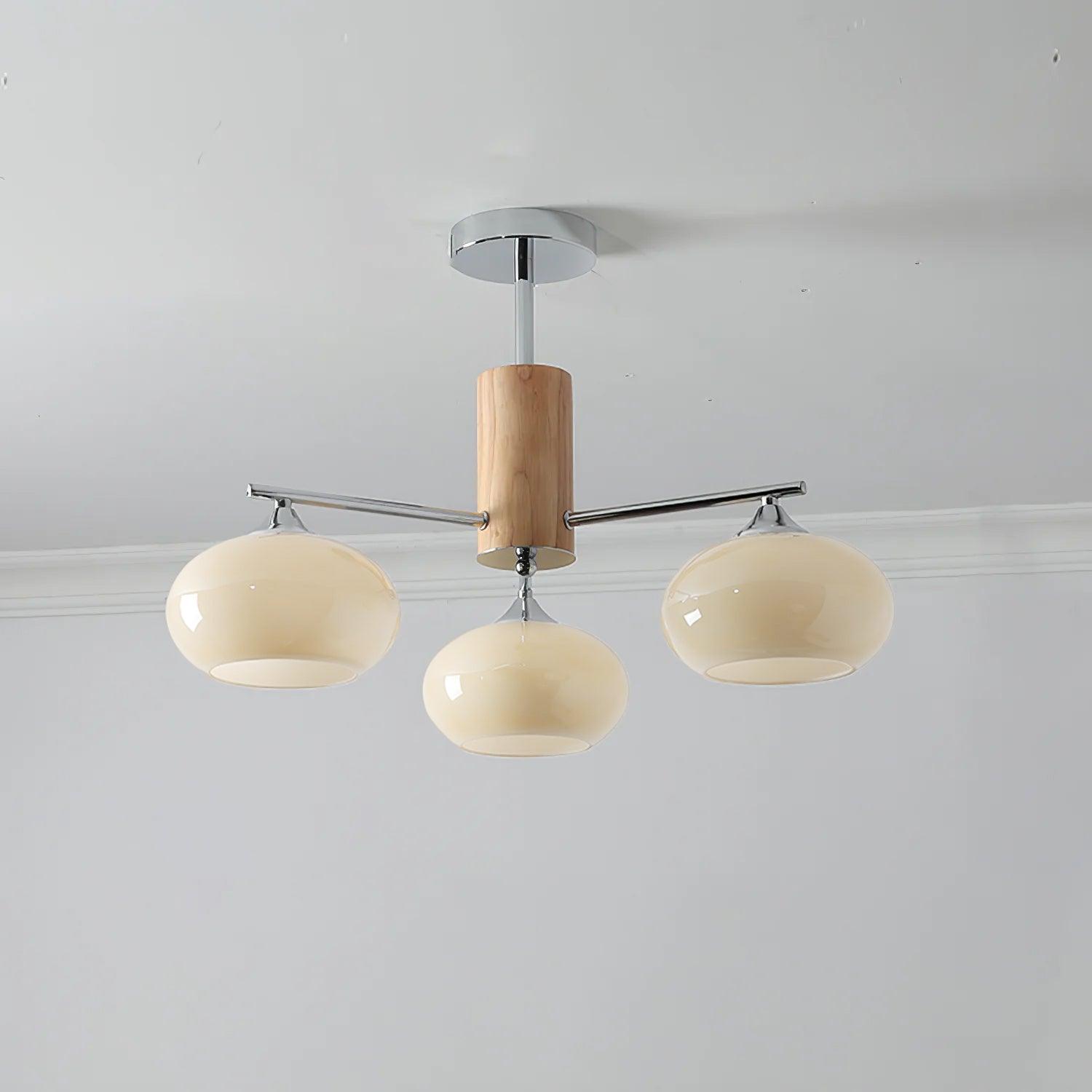 Srra Chandelier Persimmon Glass Mid-Century 8-Light-Neutral Decor