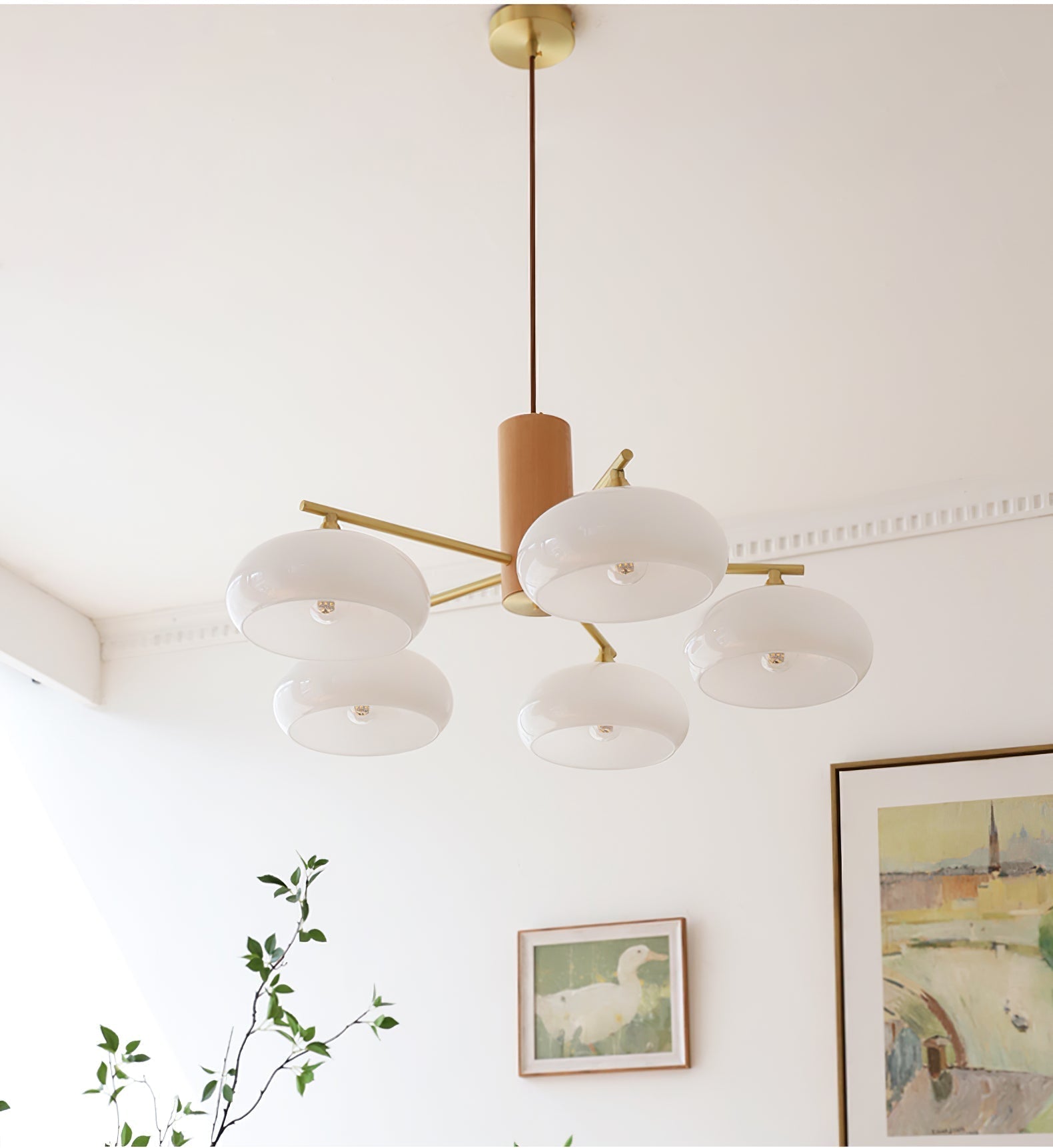 Nova Natural Persimmon Glass Chandelier-Neutral Decor