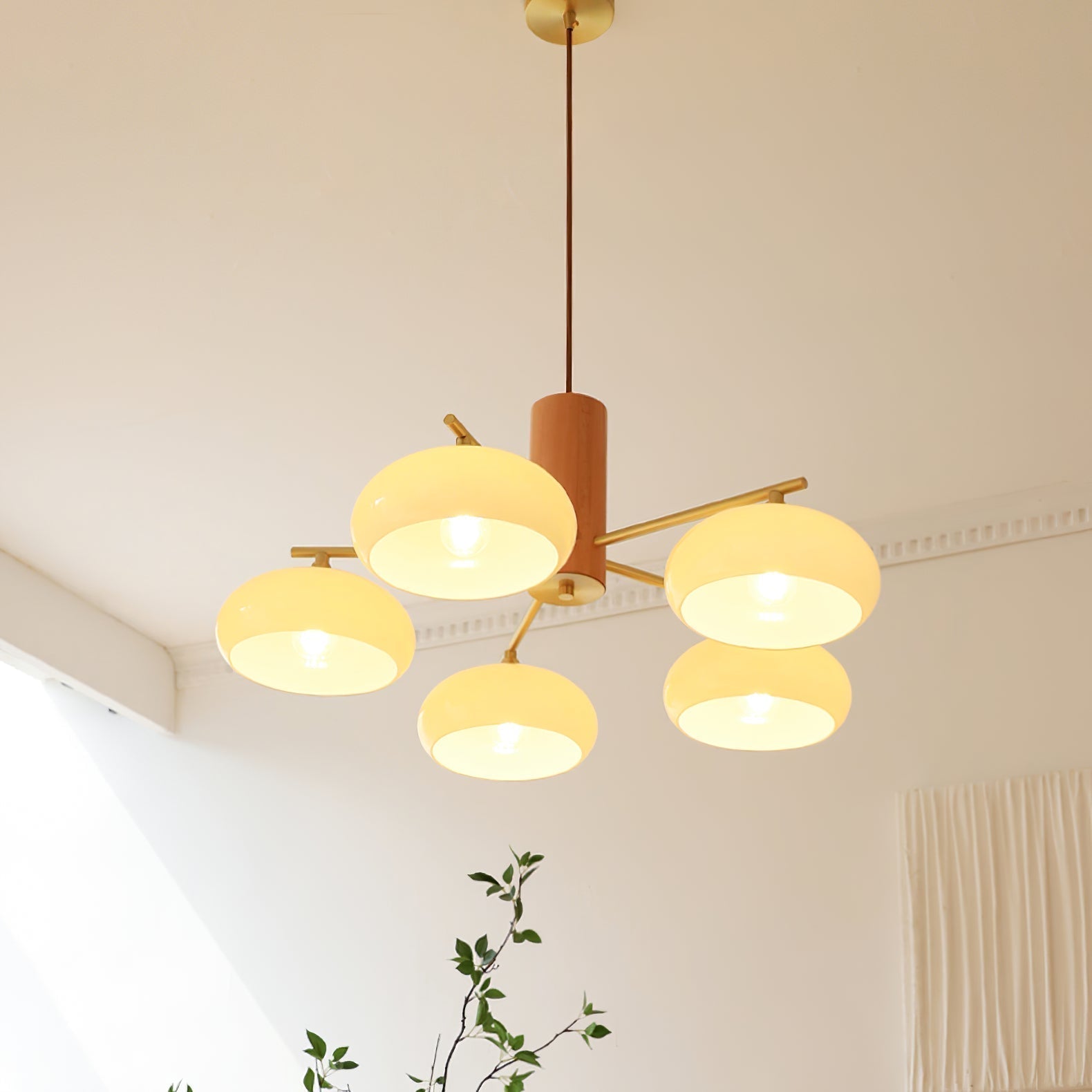 Nova Natural Persimmon Glass Chandelier-Neutral Decor
