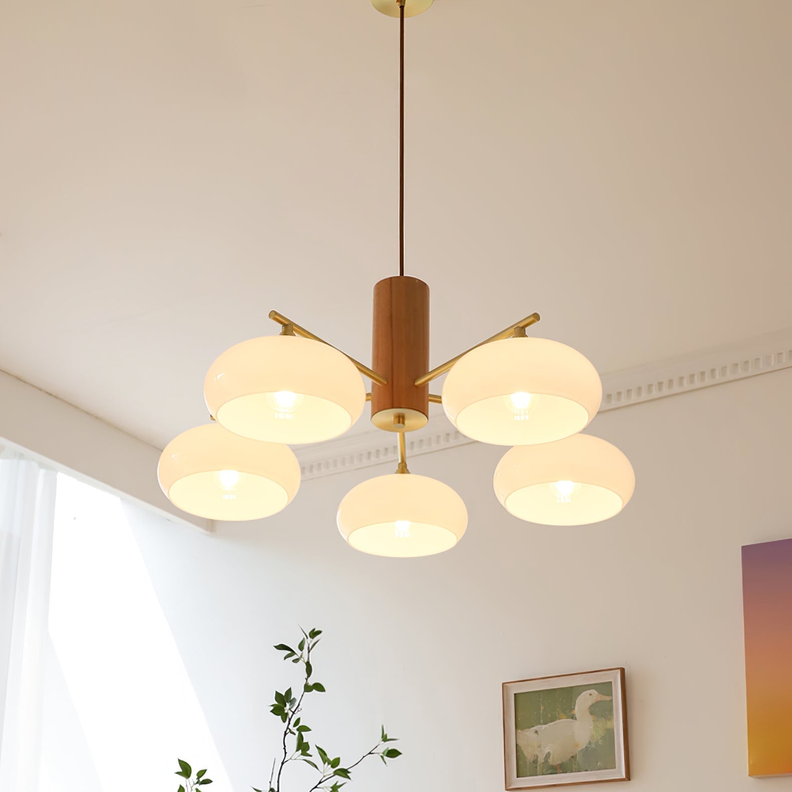 Nova Natural Persimmon Glass Chandelier-Neutral Decor