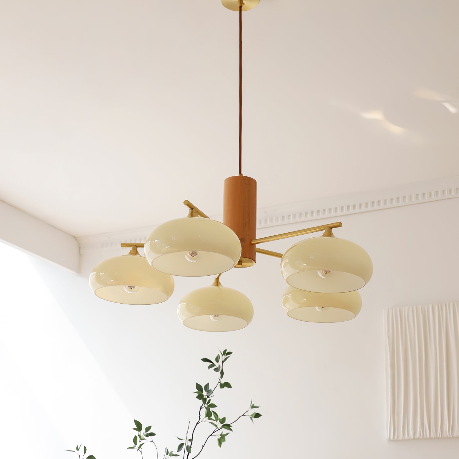 Nova Natural Persimmon Glass Chandelier-Neutral Decor