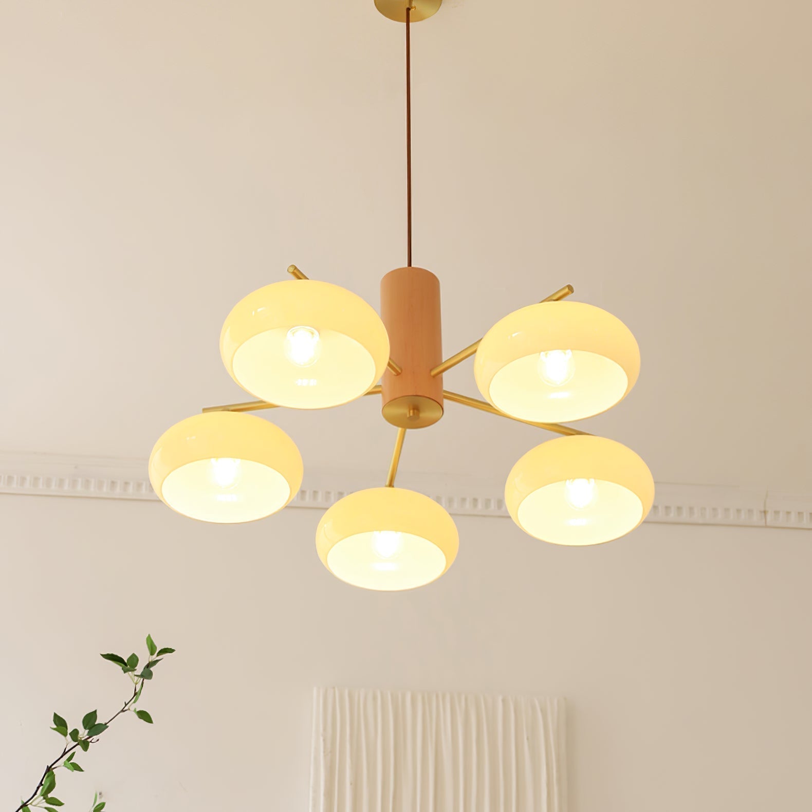 Nova Natural Persimmon Glass Chandelier-Neutral Decor