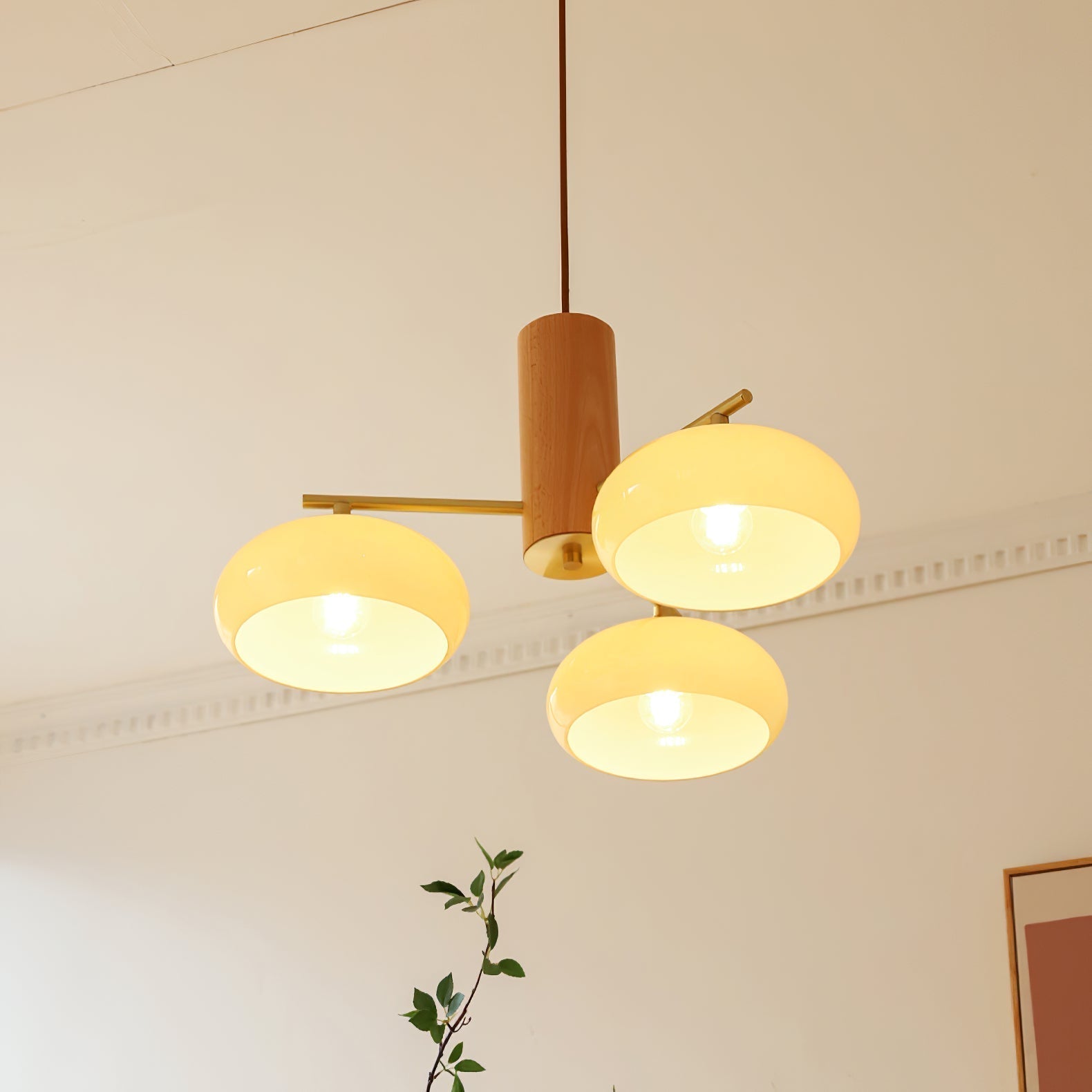 Nova Natural Persimmon Glass Chandelier-Neutral Decor