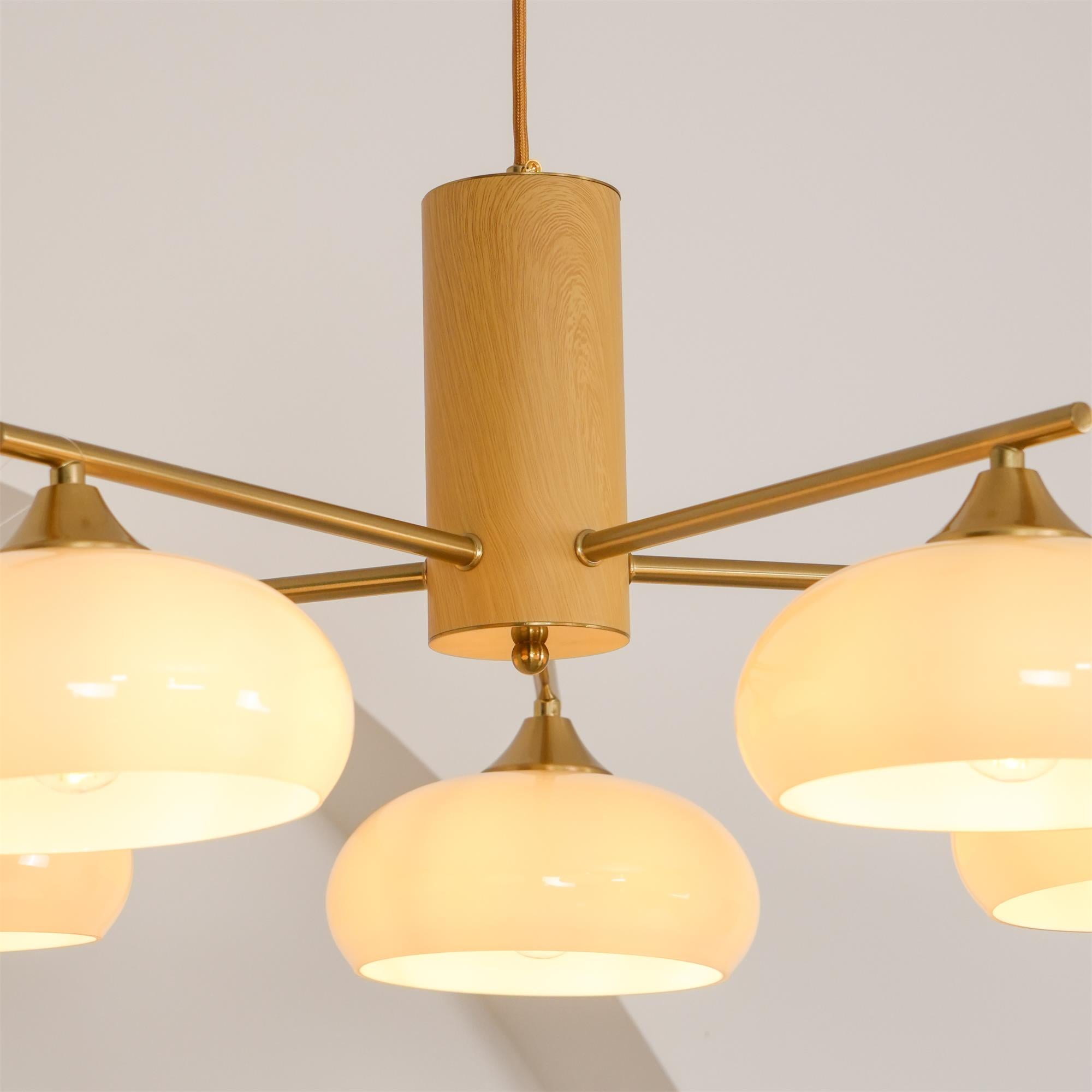 Nova Natural Persimmon Glass Chandelier-Neutral Decor