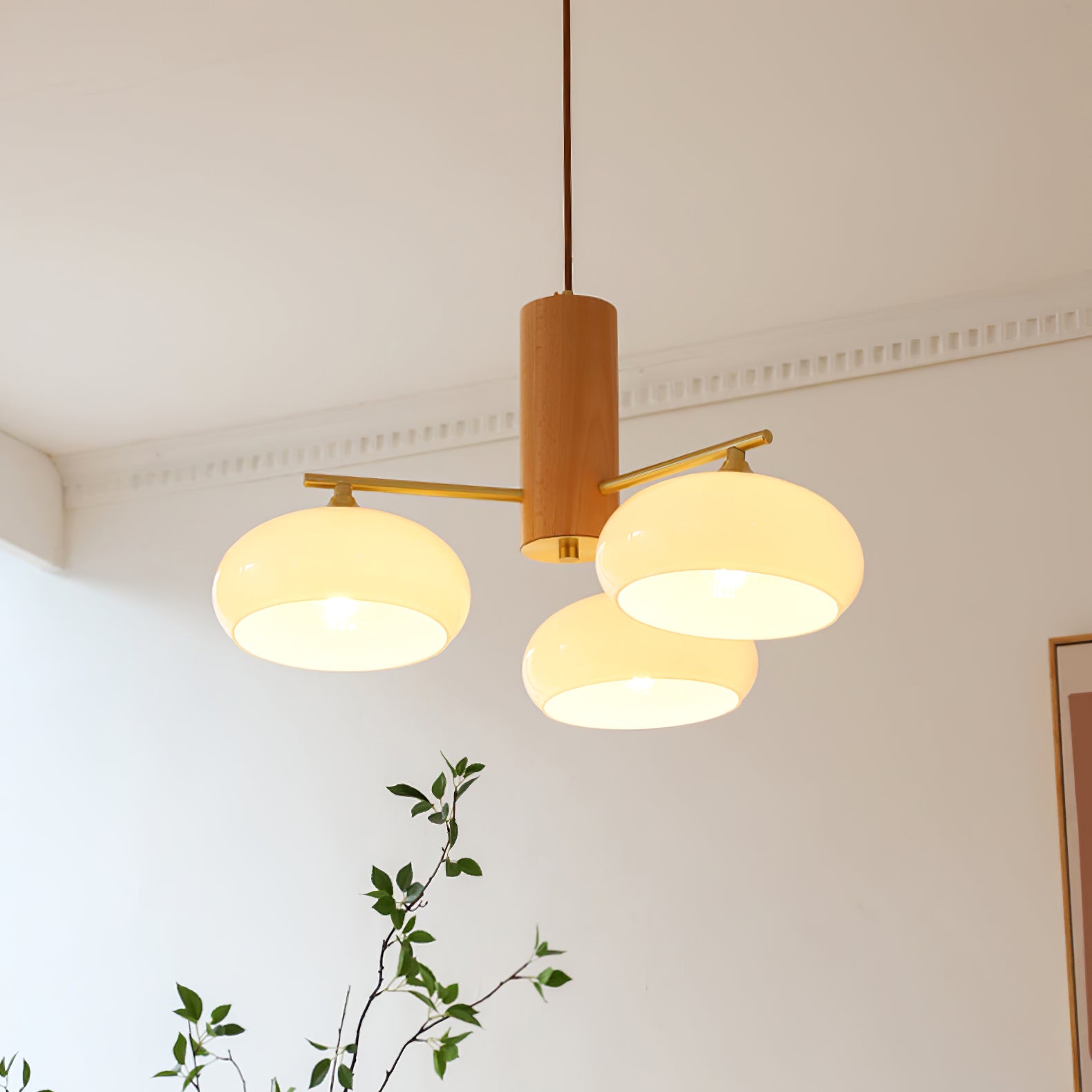 Nova Natural Persimmon Glass Chandelier-Neutral Decor