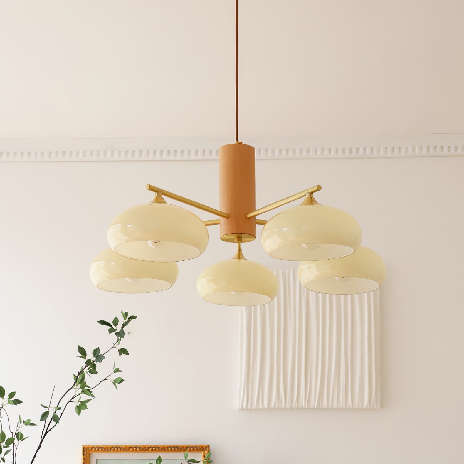 Nova Natural Persimmon Glass Chandelier-Neutral Decor
