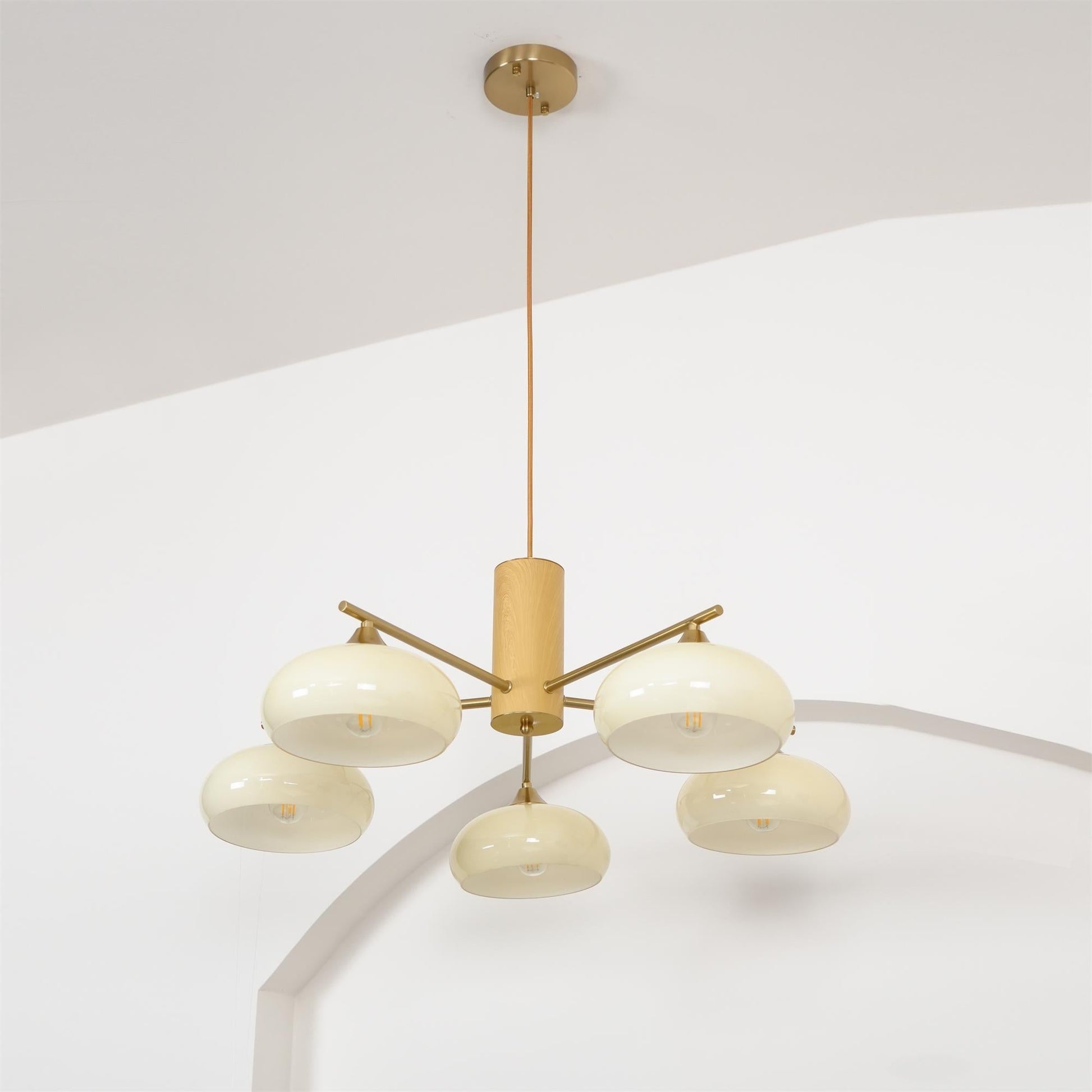 Nova Natural Persimmon Glass Chandelier-Neutral Decor