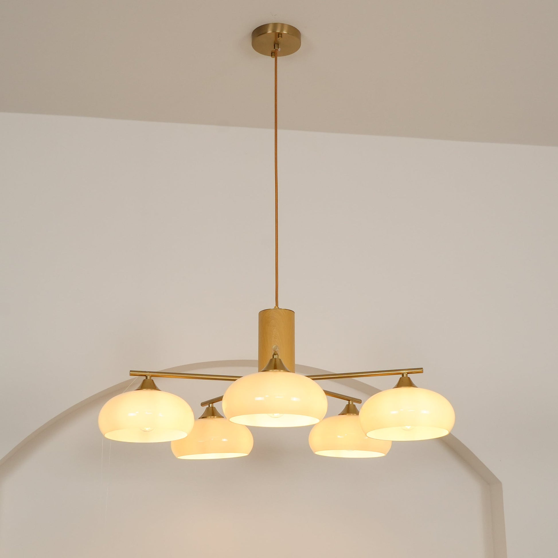 Nova Natural Persimmon Glass Chandelier-Neutral Decor