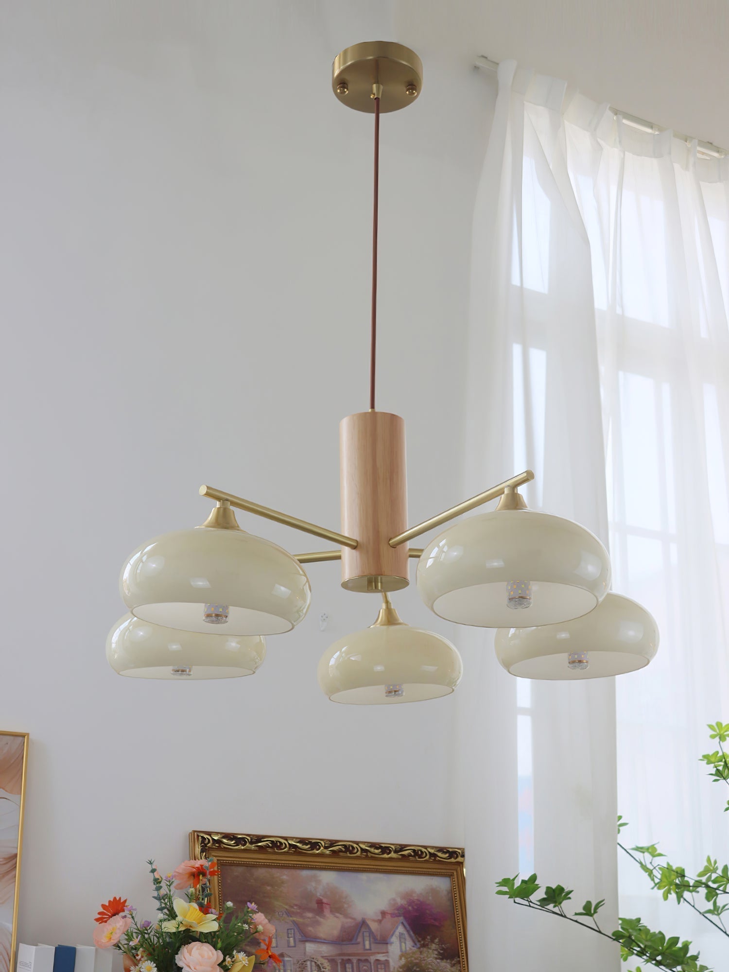 Nova Natural Persimmon Glass Chandelier-Neutral Decor
