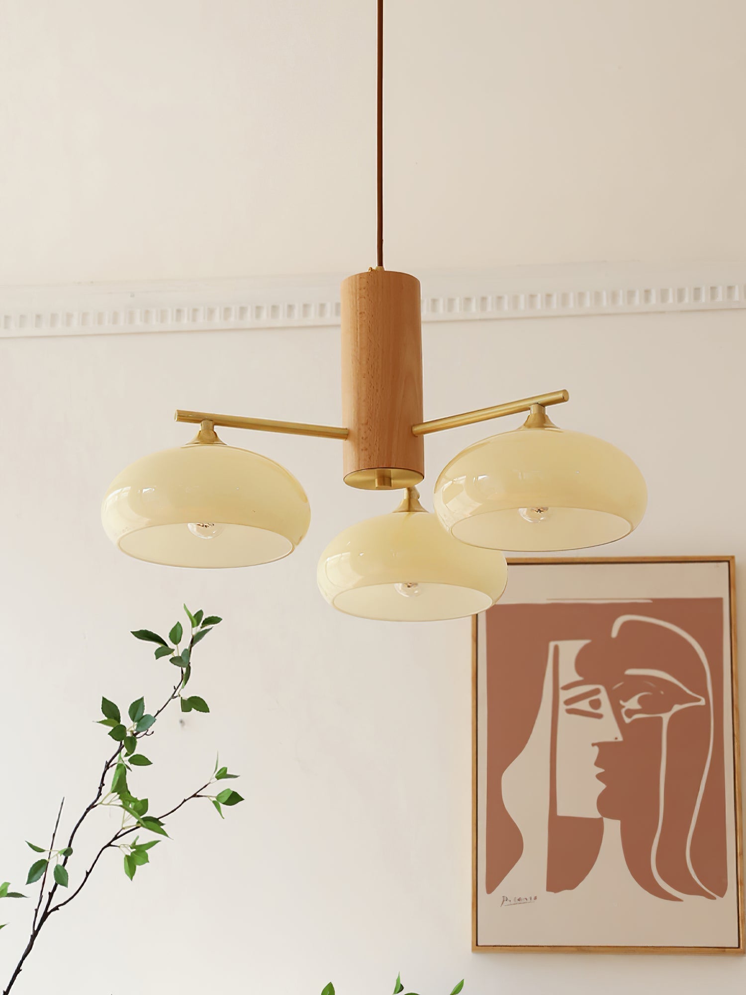 Nova Natural Persimmon Glass Chandelier-Neutral Decor