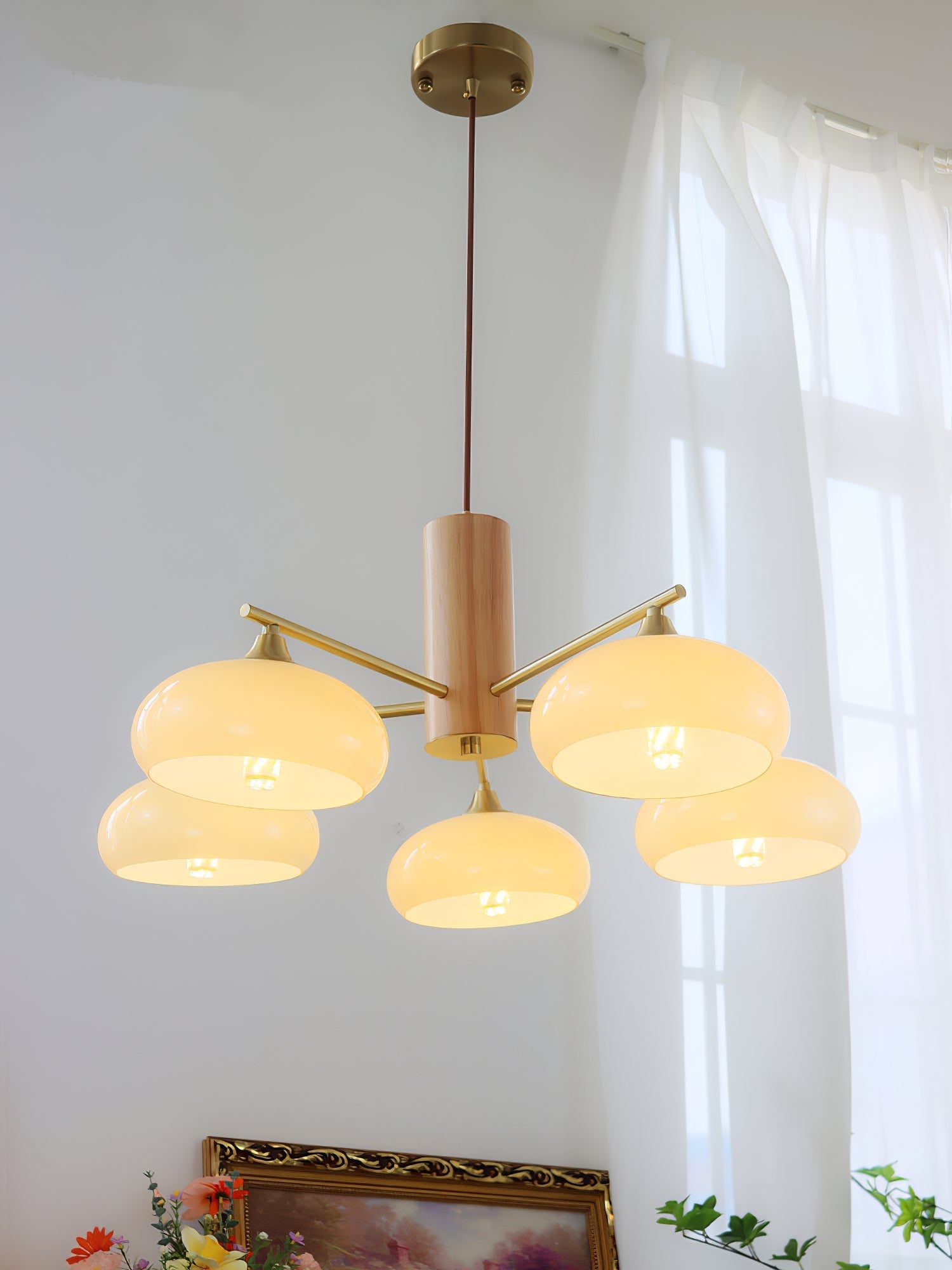 Nova Natural Persimmon Glass Chandelier-Neutral Decor
